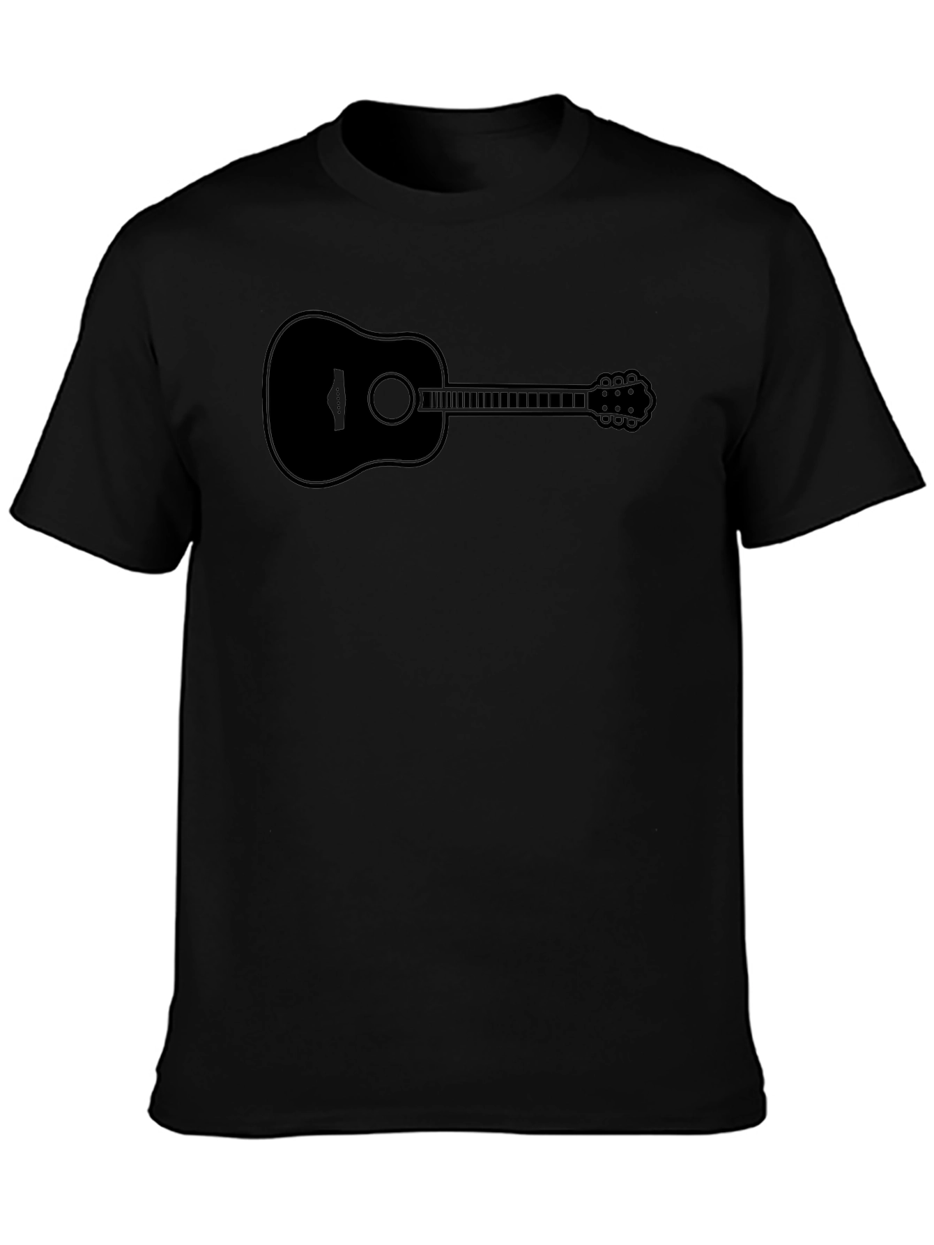 Black Guitar Graphic Tee - Classic Black T-Shirt view 3