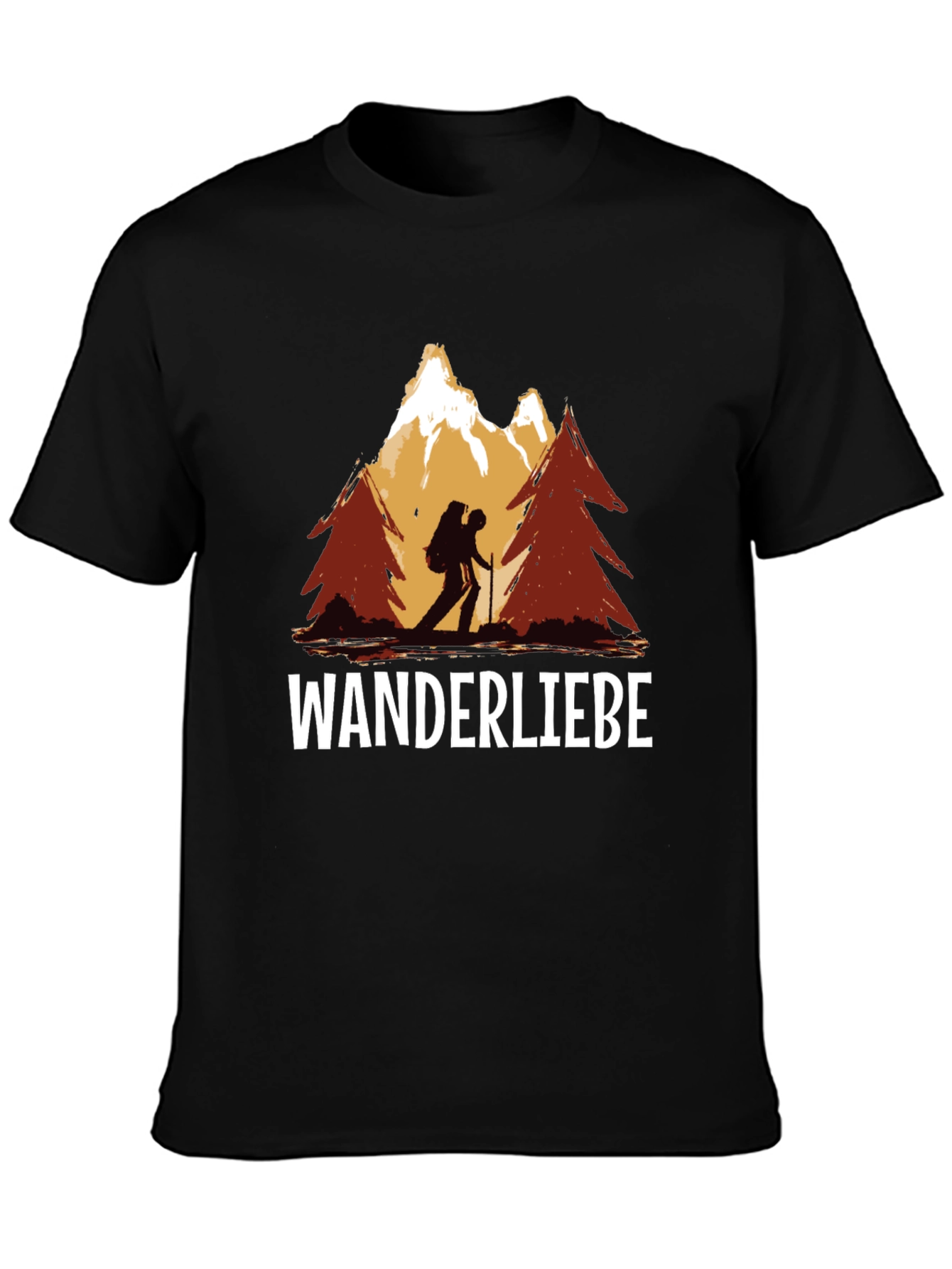 Black Wanderliebe Hiking T-Shirt - Mountain Adventure view 3