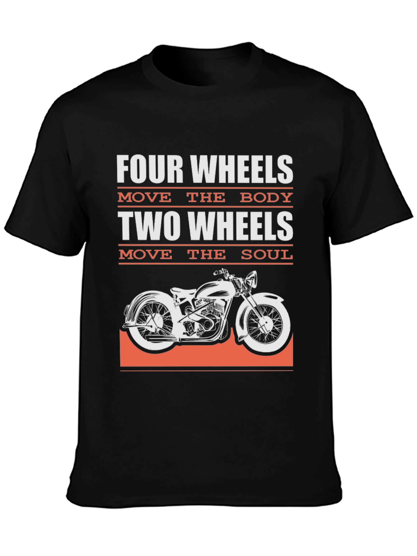 Black Two Wheels Move the Soul Graphic Tee view 3