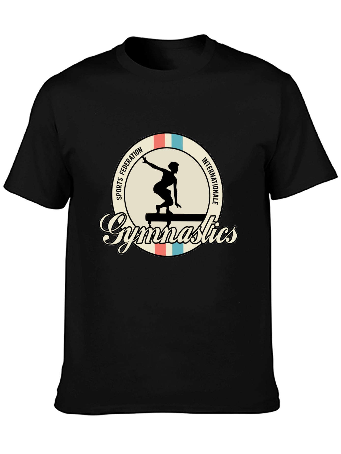 Black Gymnastics T-Shirt: Sports Federation Internationale view 3