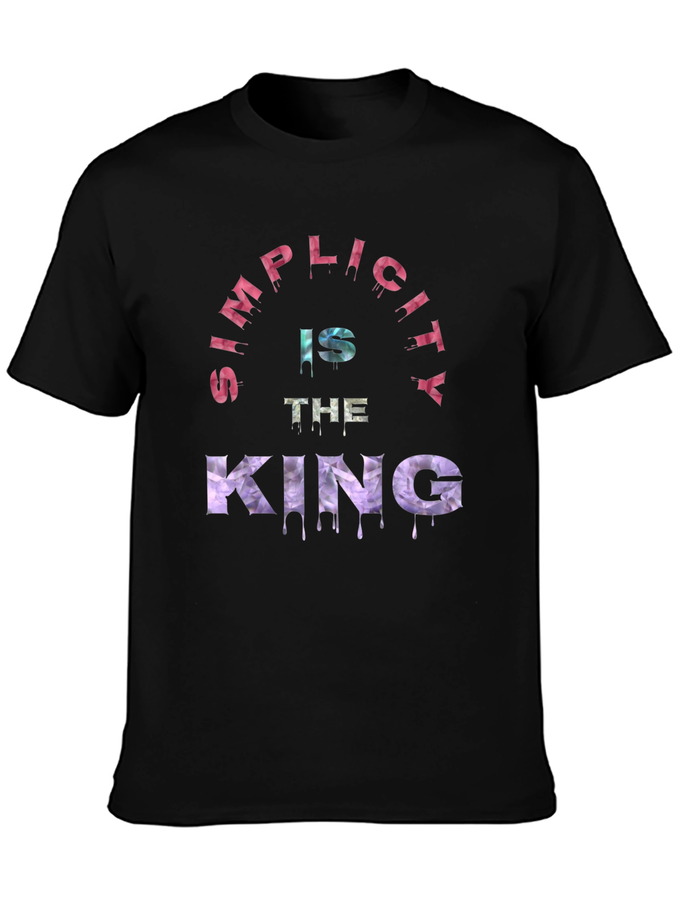 Black Simplicity is the King Graphic T-Shirt view 3