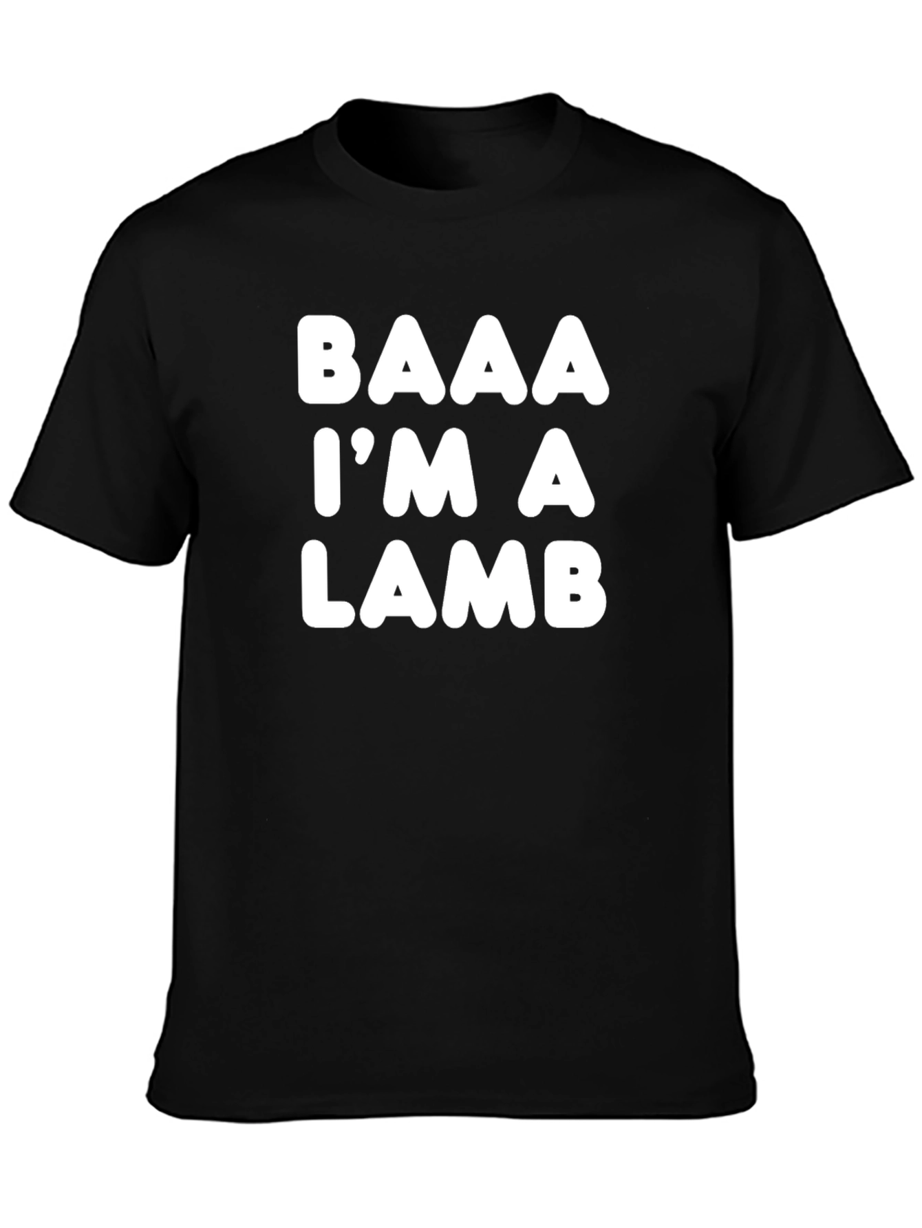 Black BAAA I'M A LAMB Black T-Shirt - Funny Sheep Joke Humor Tee view 3