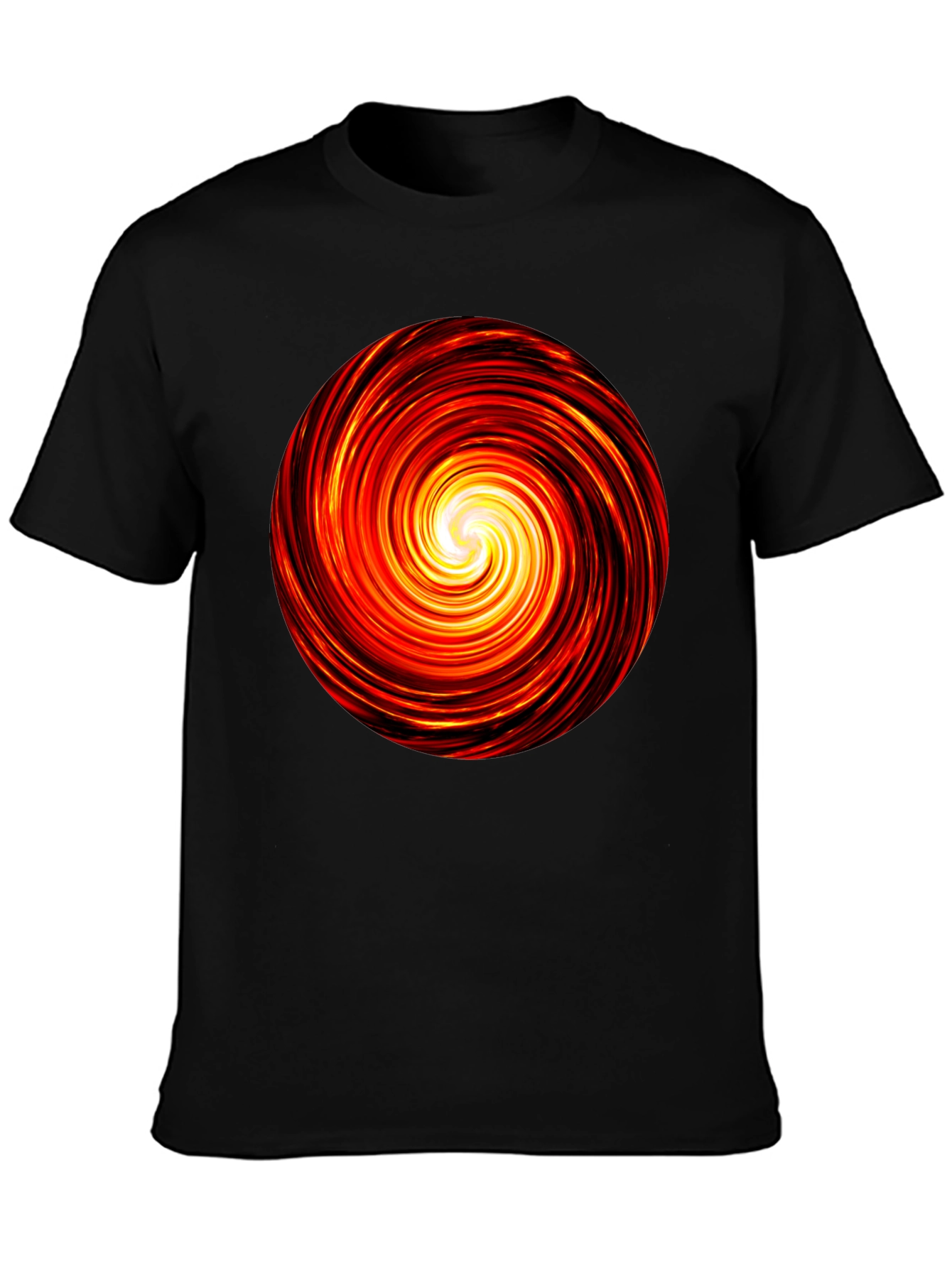 Black Fiery Vortex Black T-Shirt view 3