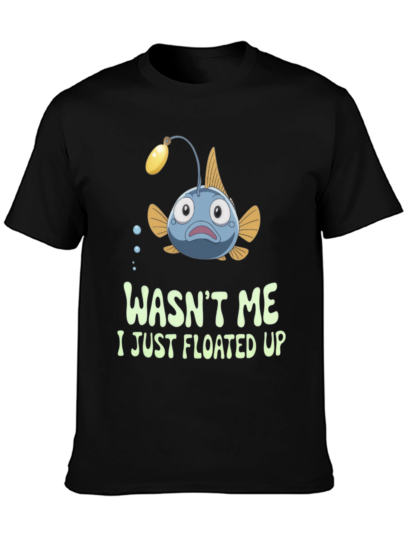 Black Funny Anglerfish T-Shirt - Wasn't Me view 3