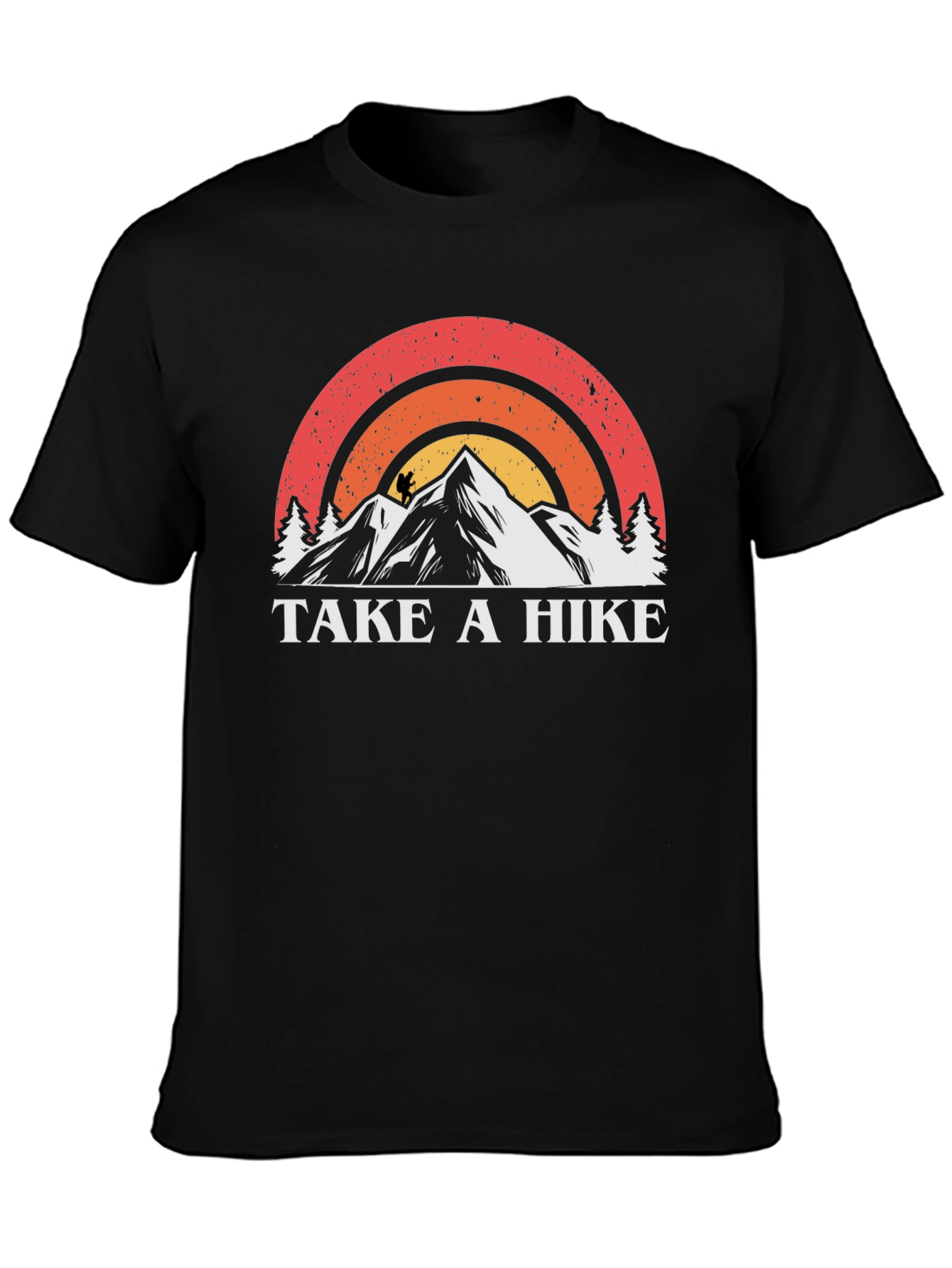 Black Take a Hike T-Shirt - Vintage Mountain Design view 3
