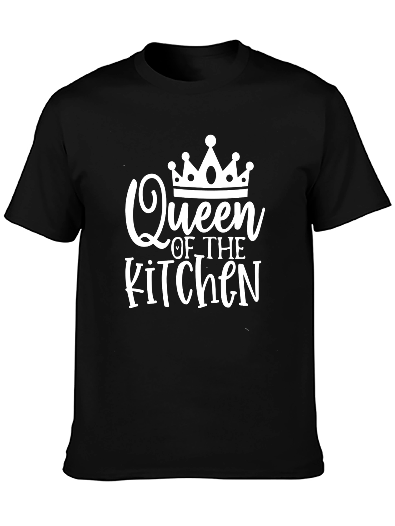 Black Queen of The Kitchen Graphic T-Shirt - Black Cotton Tee view 3