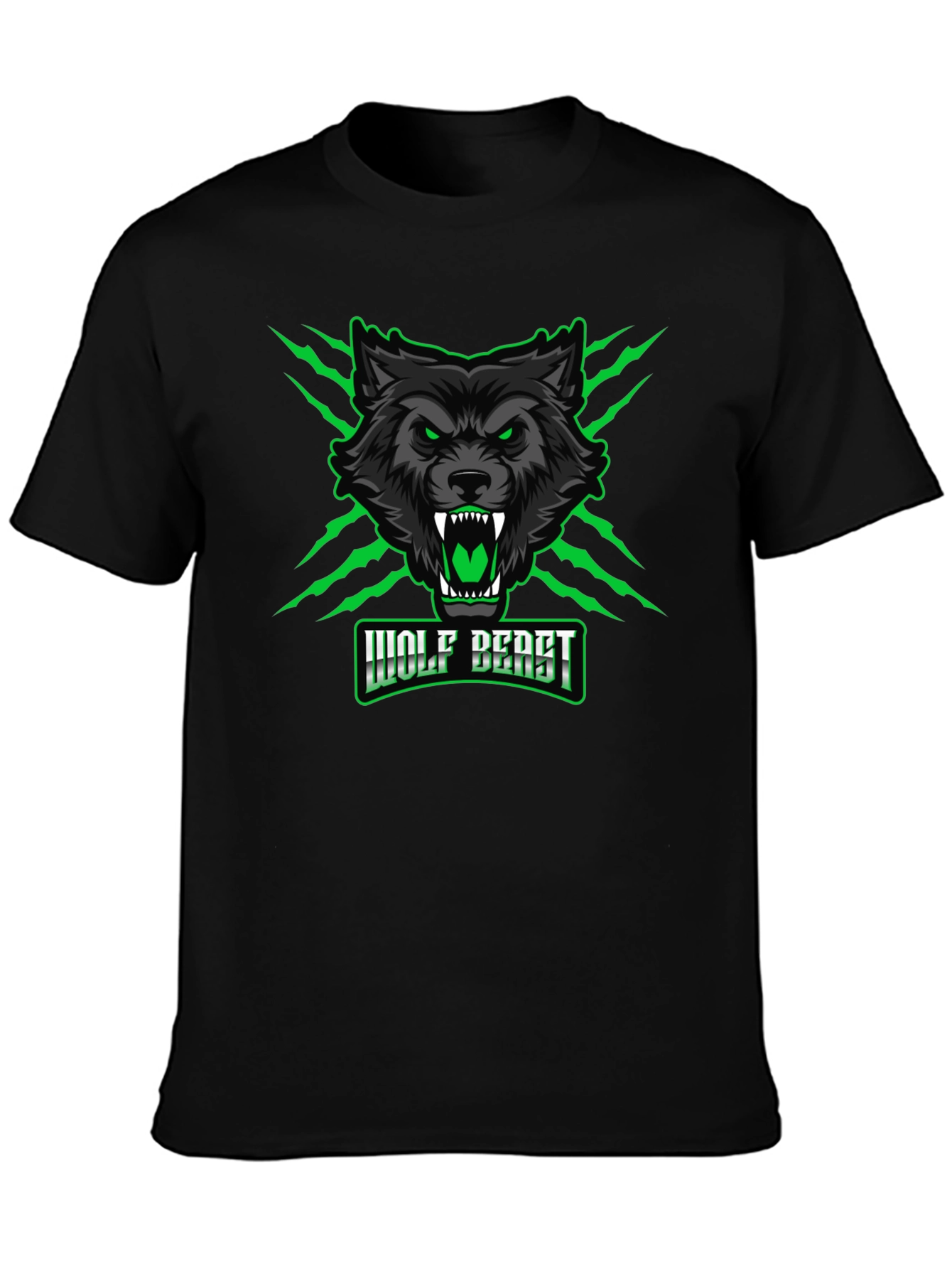 Black Wolf Beast Graphic Tee - Fierce & Bold Design view 3
