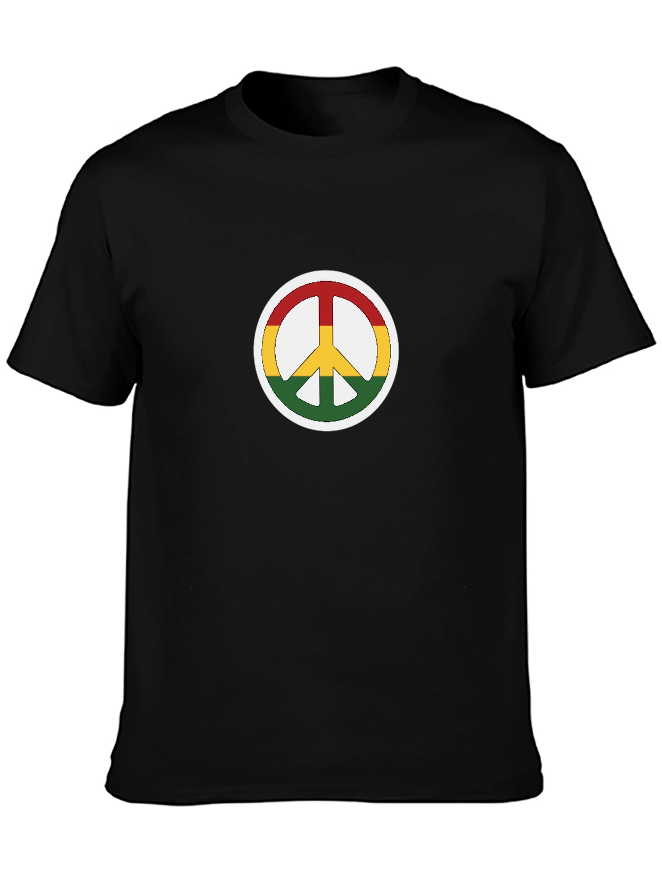 Black Rasta Peace Sign Graphic Tee view 3
