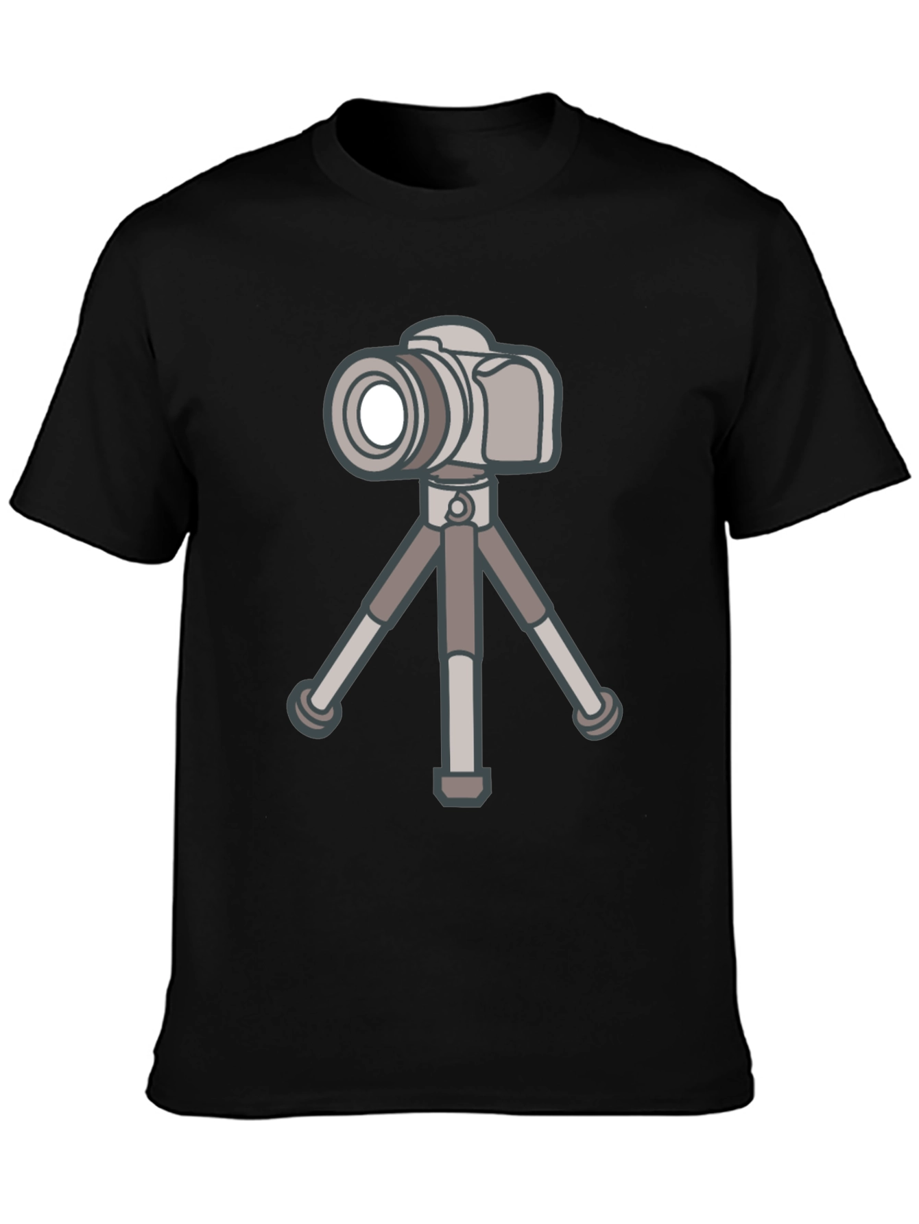 Black Camera on Tripod Graphic Tee - Photography Lover Shirt view 3