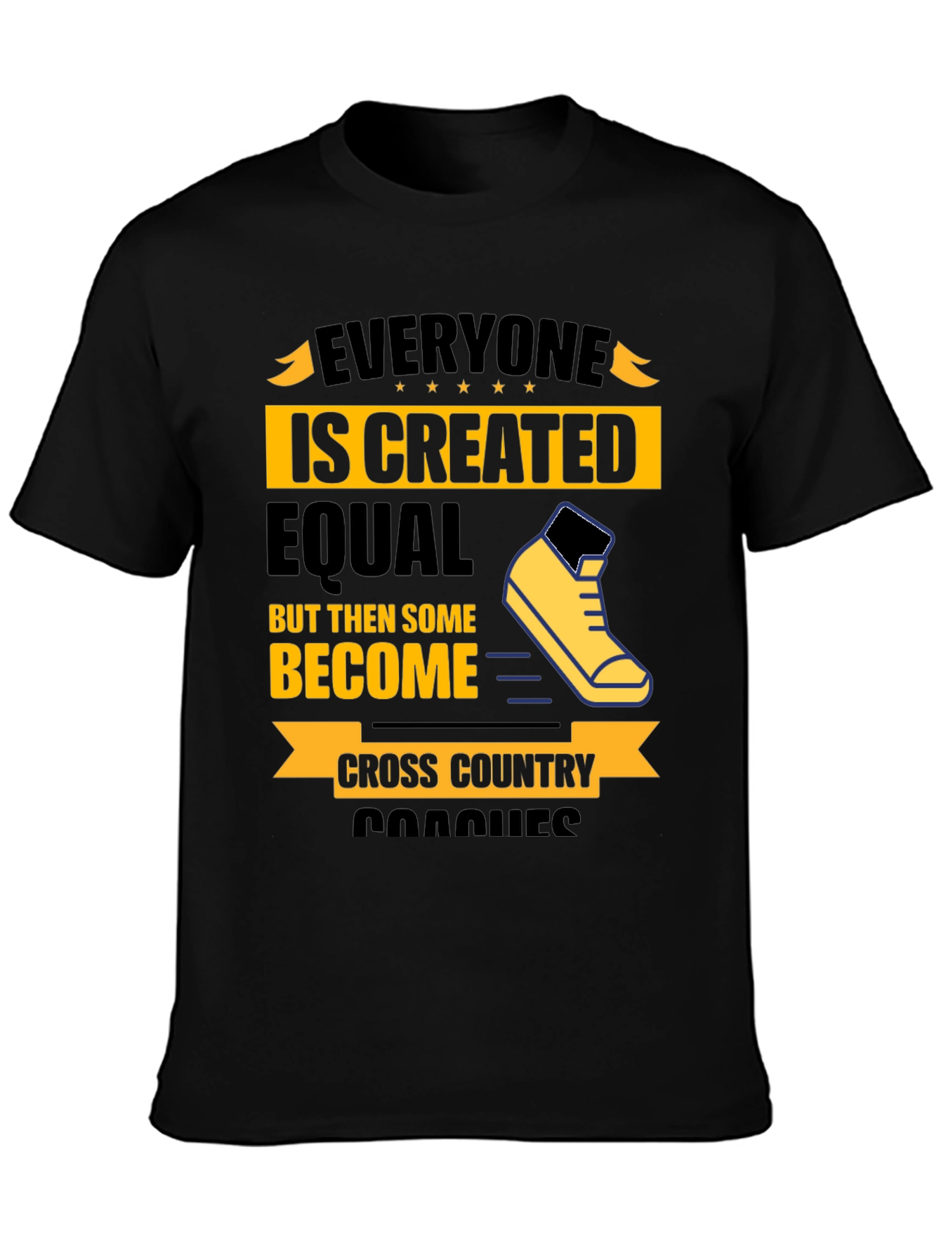 Black Cross Country Coaches Graphic T-Shirt view 3