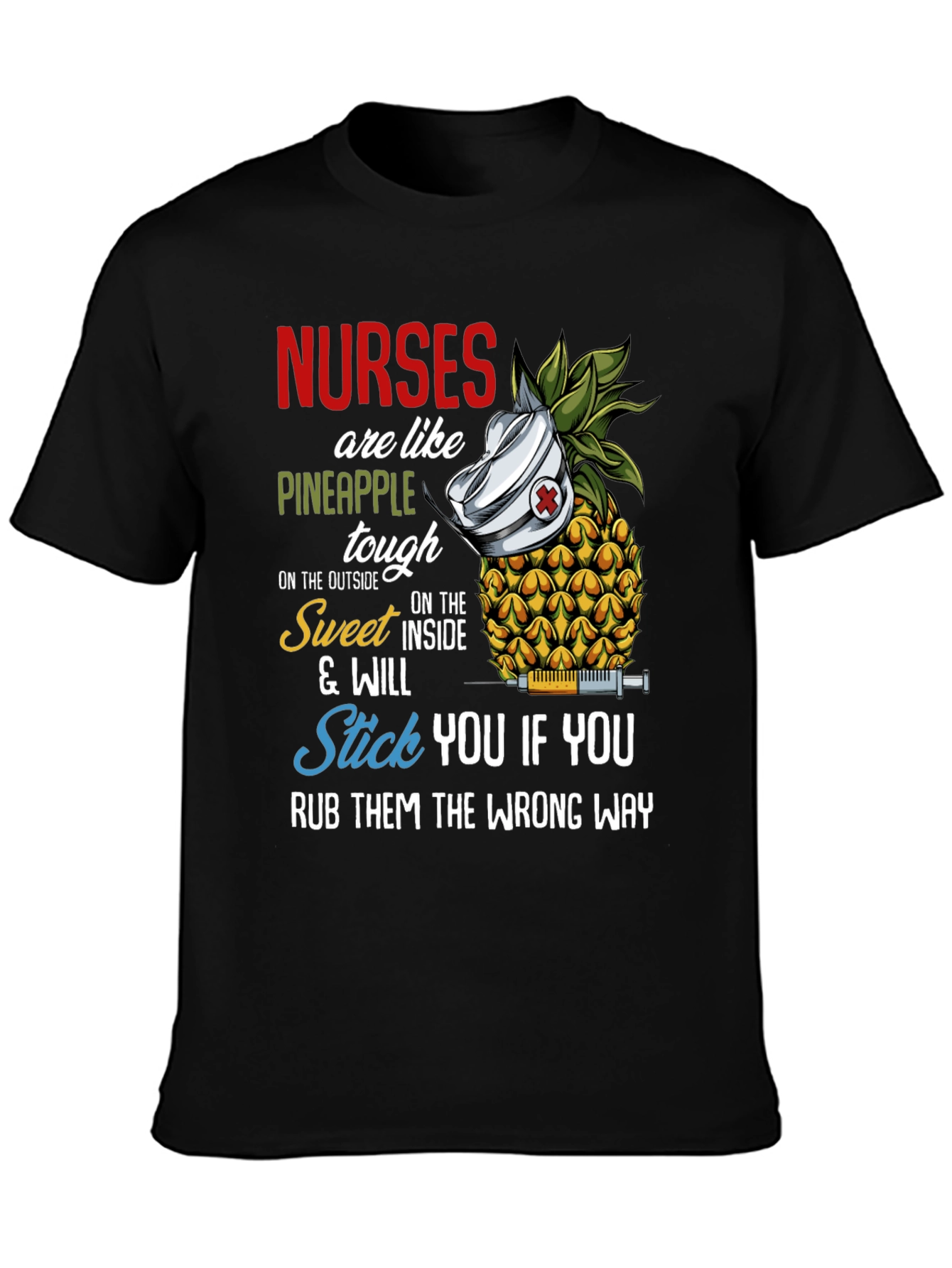 Black Nurses Are Like Pineapple Funny T-Shirt view 3