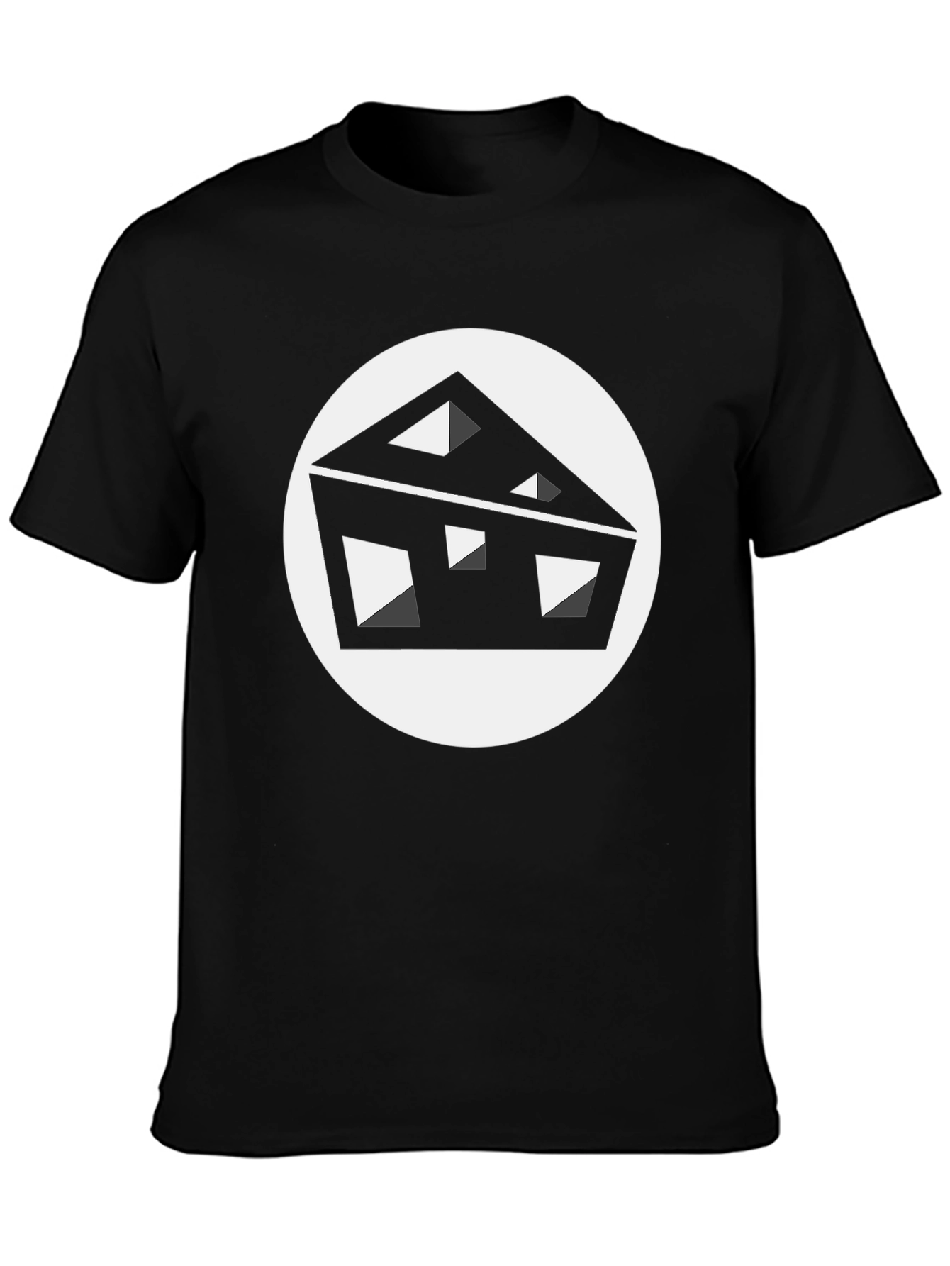 Black Modern Abstract Tee - Black view 3