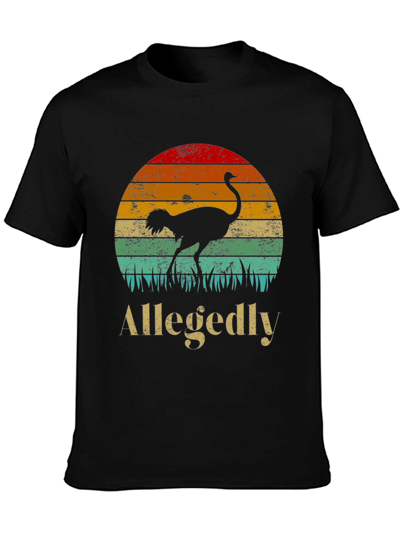Black Allegedly Ostrich Sunset Graphic Tee view 3