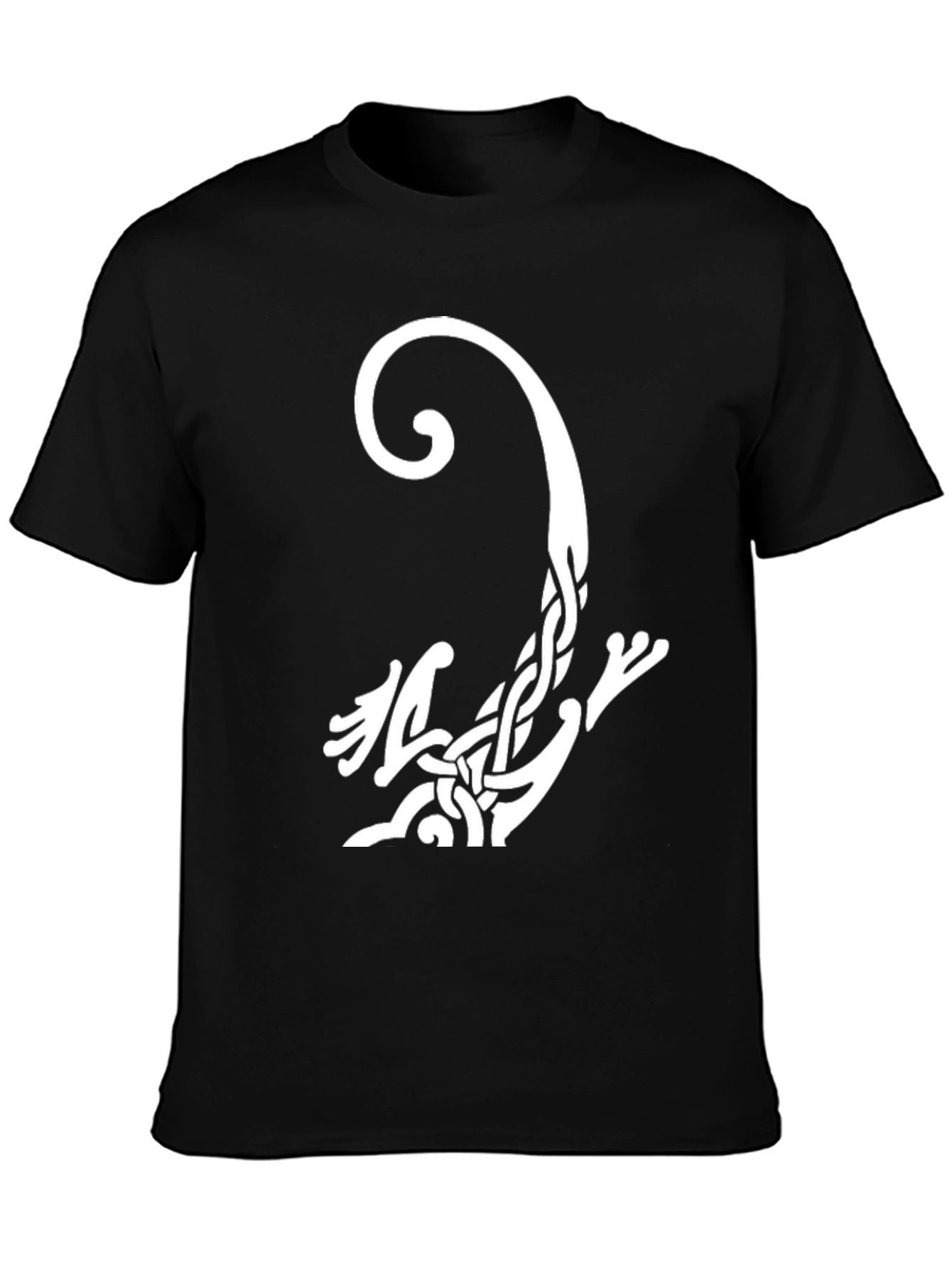 Black Celtic Knot Lizard Graphic Tee - Black Cotton Shirt view 3