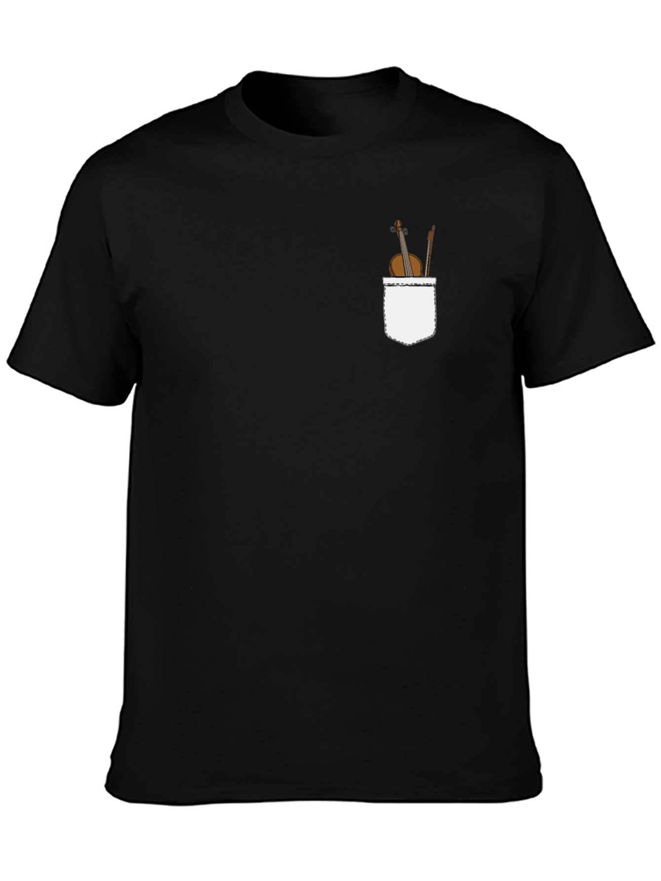 Black Violin Pocket Graphic Tee - Classic Black T-Shirt view 3