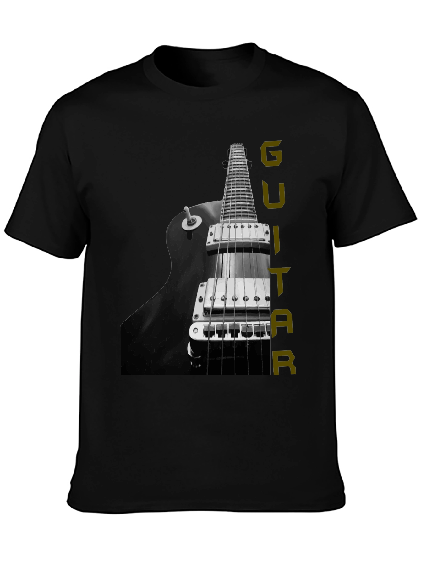 Black Guitar Graphic Tee - Musician T-Shirt view 3