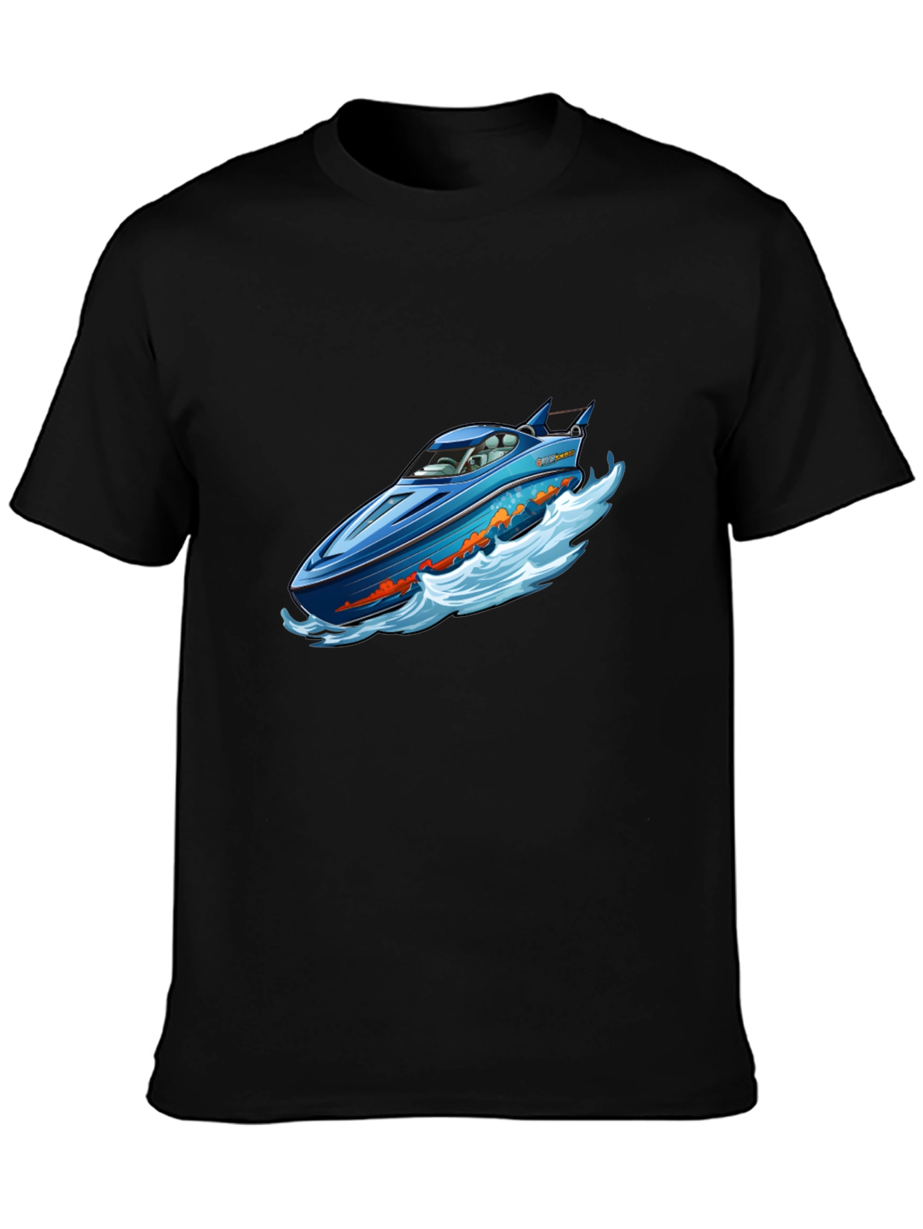 Black Blue Speedboat T-Shirt view 3