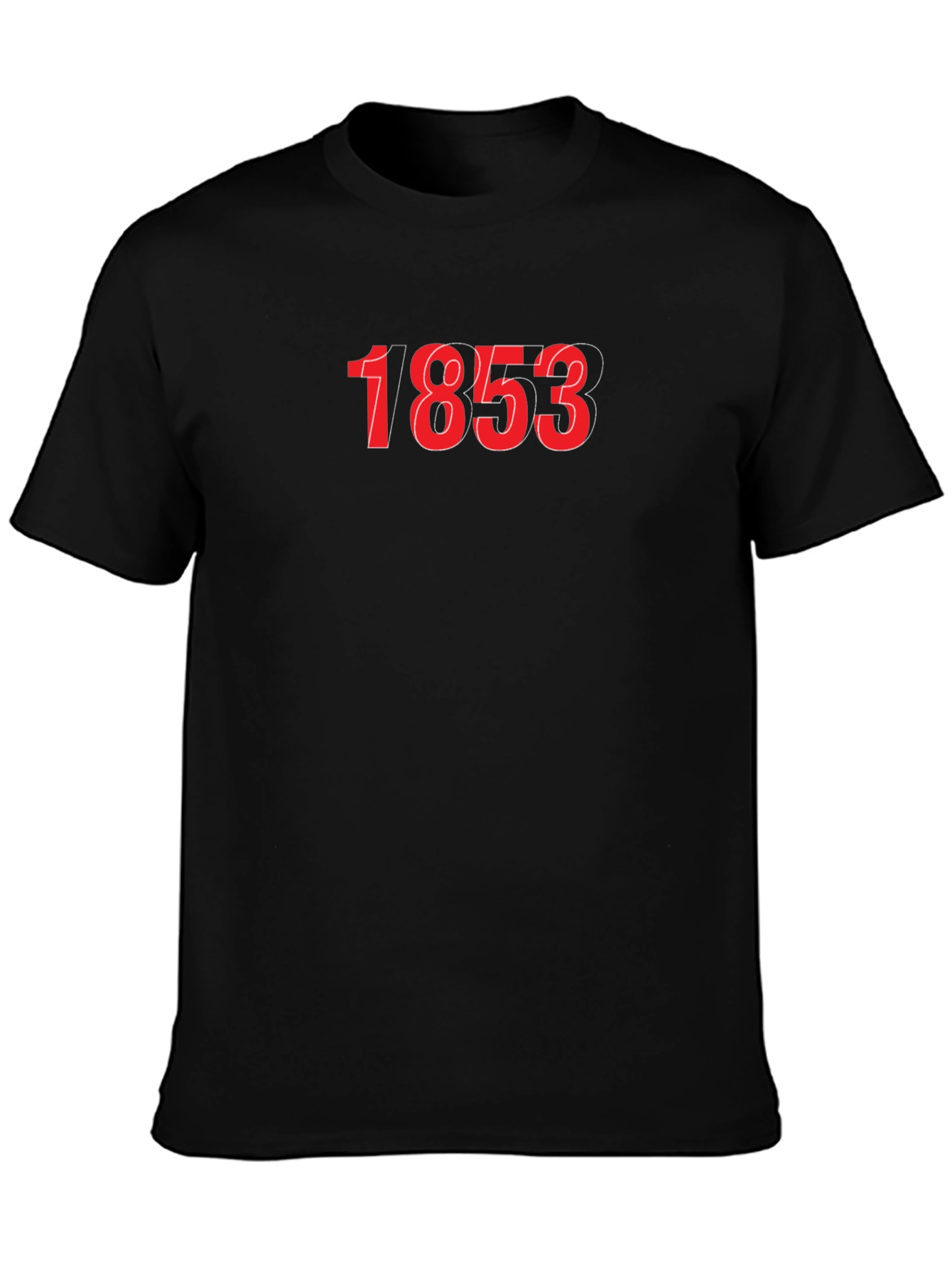 Black 1853 Graphic Tee - Bold Number Design view 3