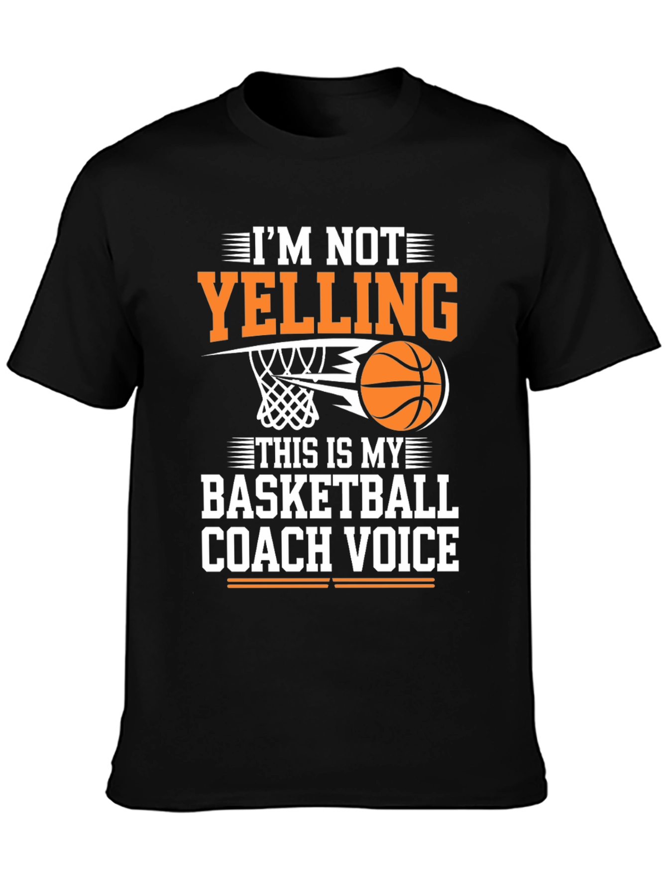 Black Basketball Coach Voice T-Shirt - Funny Sports Tee view 3