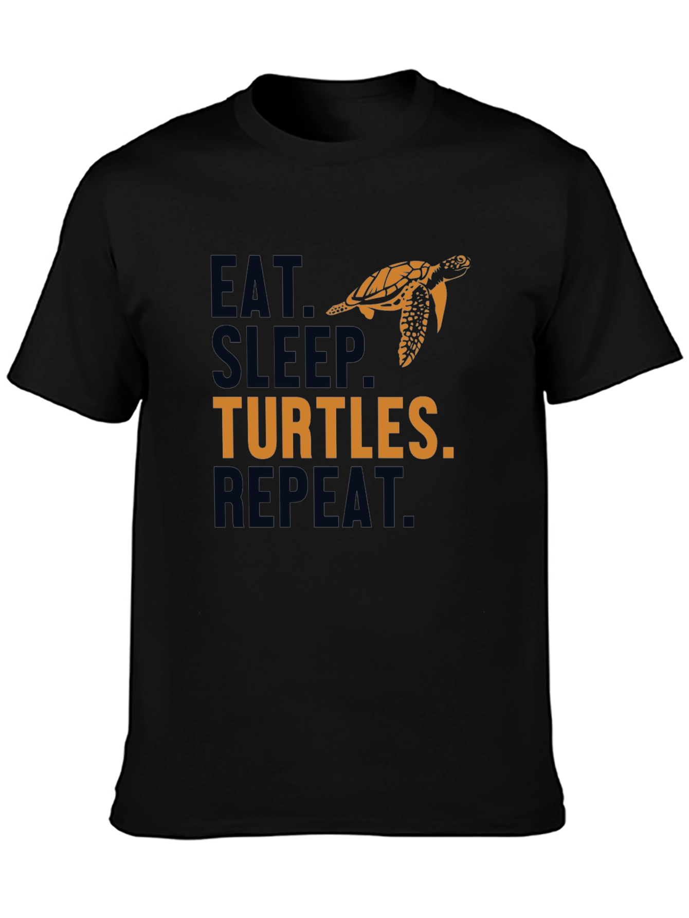 Black Eat Sleep Turtles Repeat Black Graphic Tee view 3