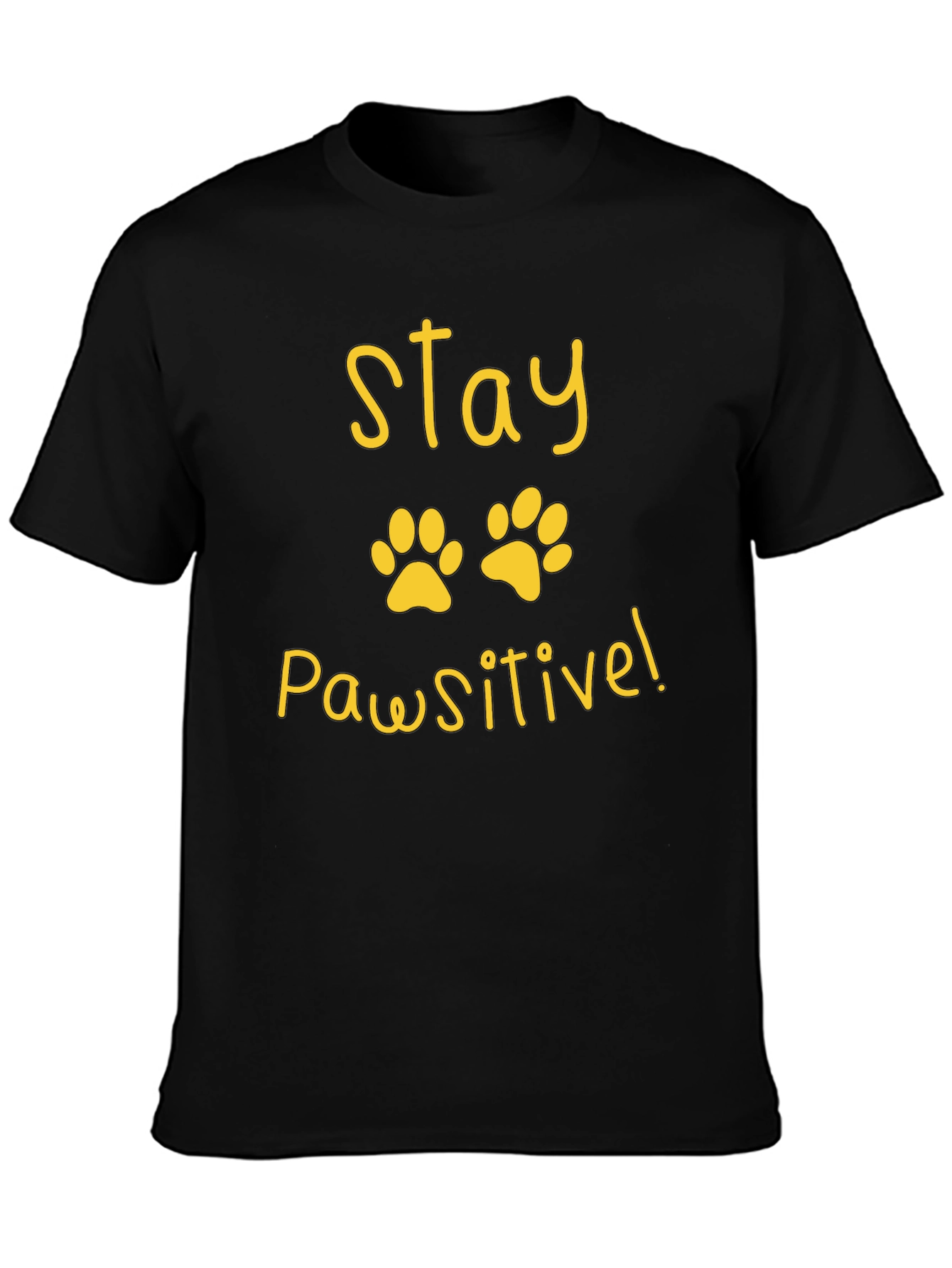 Black Stay Pawsitive Black T-Shirt view 3