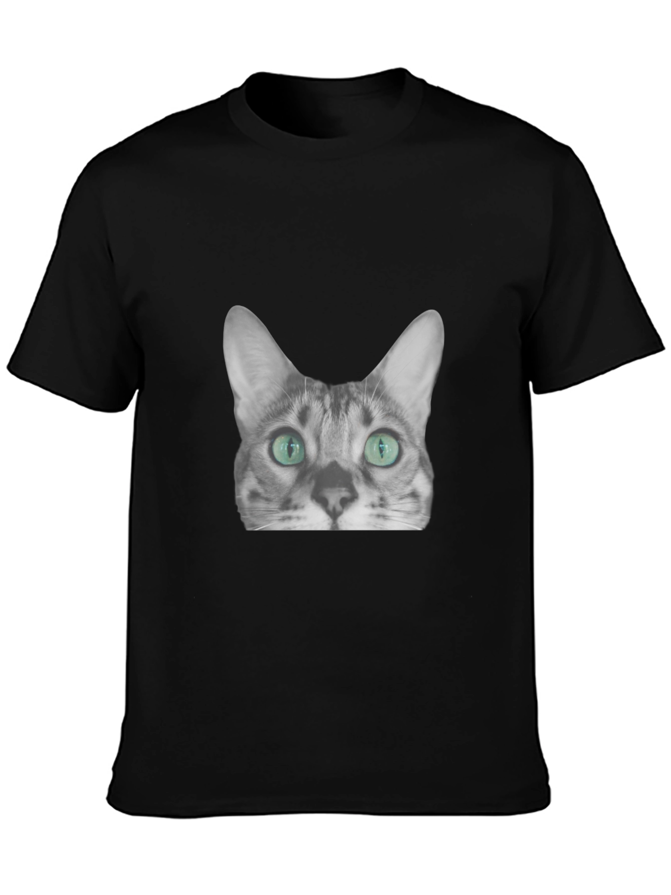 Black Cool Cat Graphic Tee - Black view 3