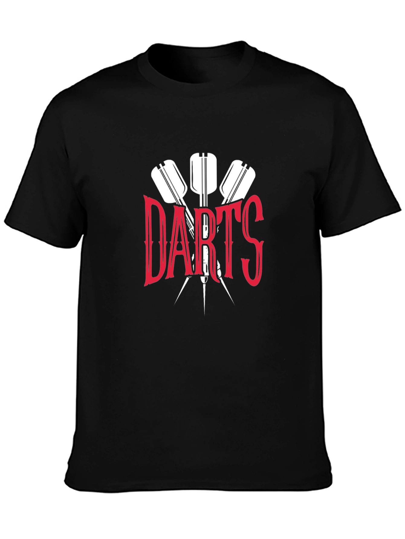 Black Darts Graphic T-Shirt - Black Casual Tee for Dart Players view 3