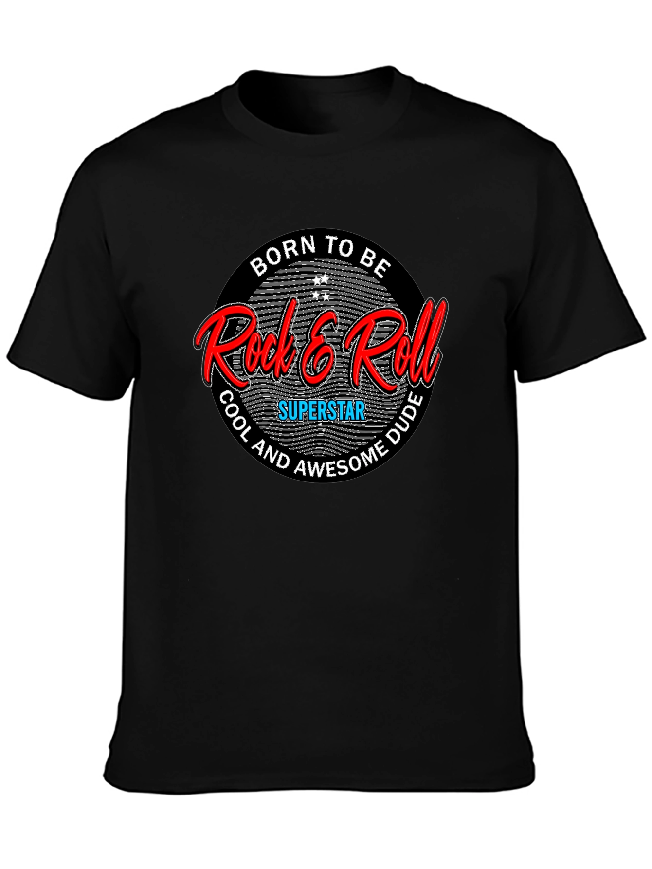 Black Rock & Roll Superstar Black T-Shirt view 3
