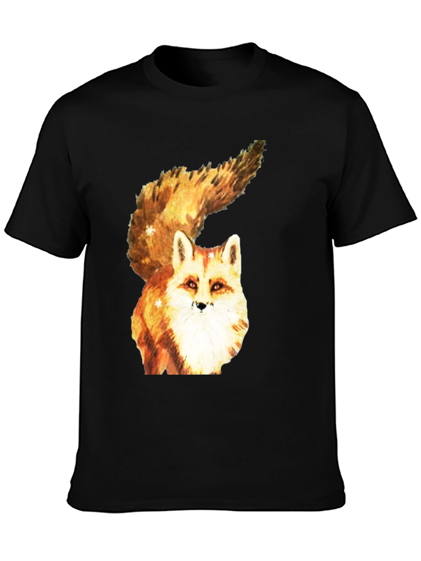 Black Fox Graphic Tee - Unique Animal Print T-Shirt view 3