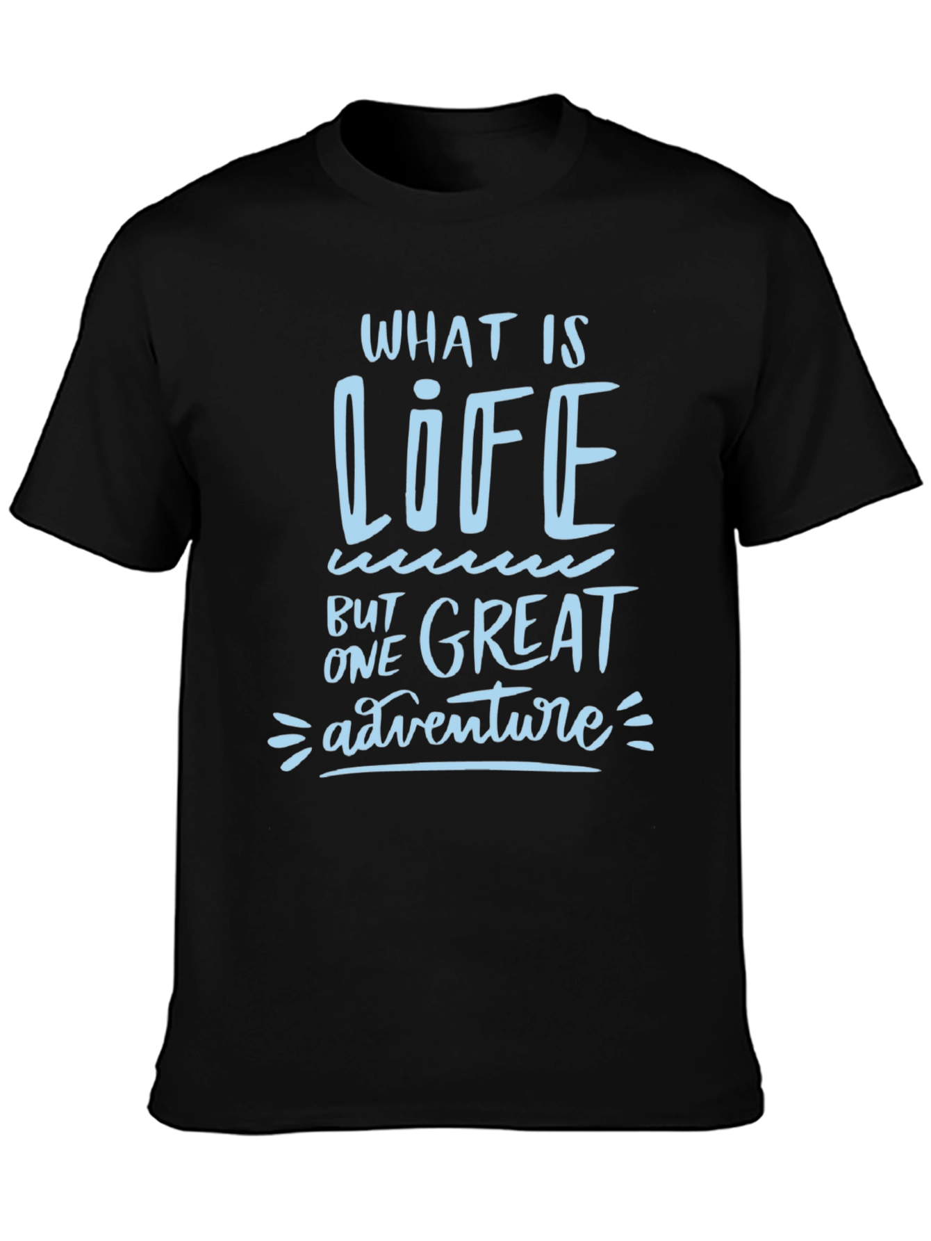 Black Life is One Great Adventure Black Graphic Tee view 3