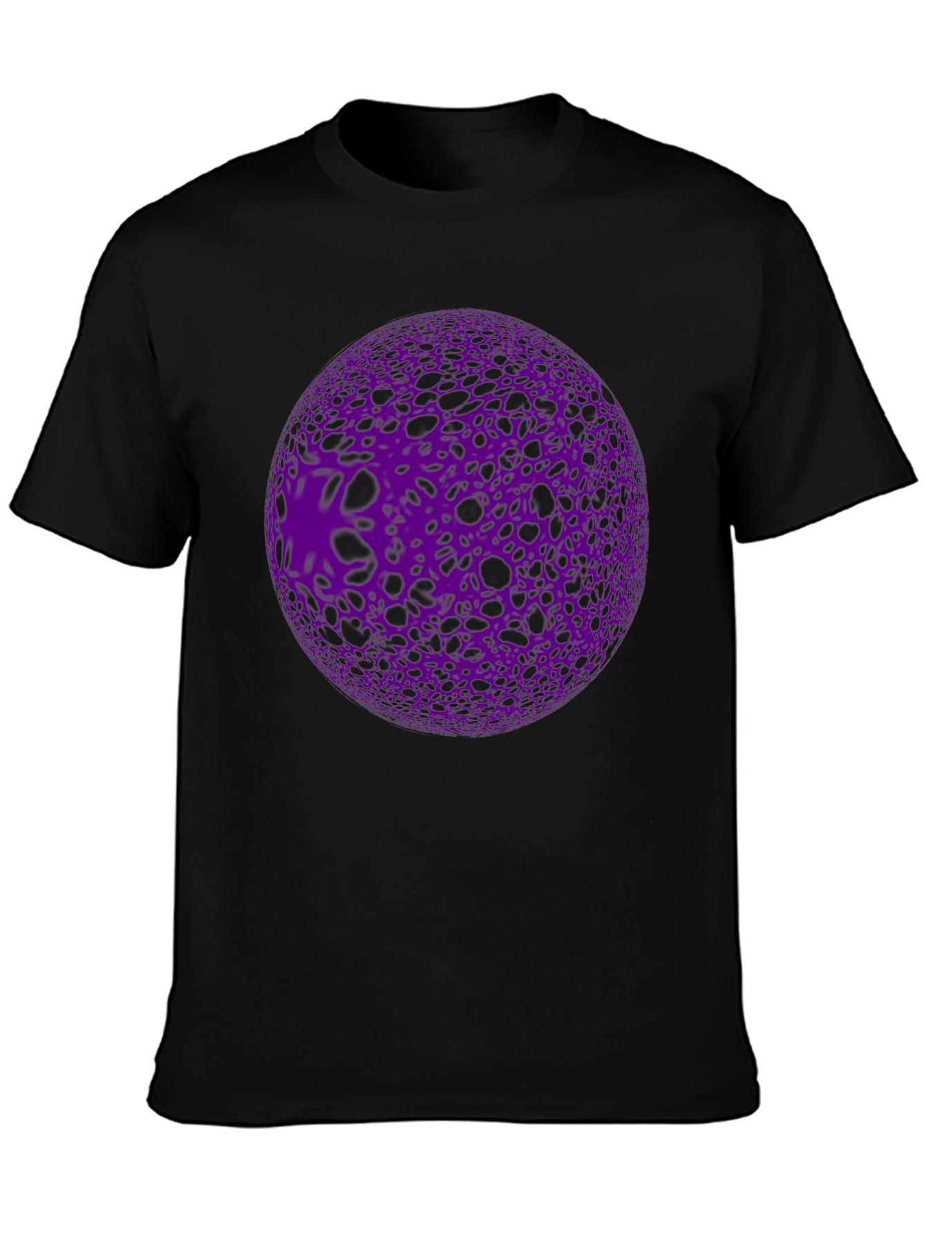 Black Abstract Purple Orb Graphic Black T-Shirt view 3