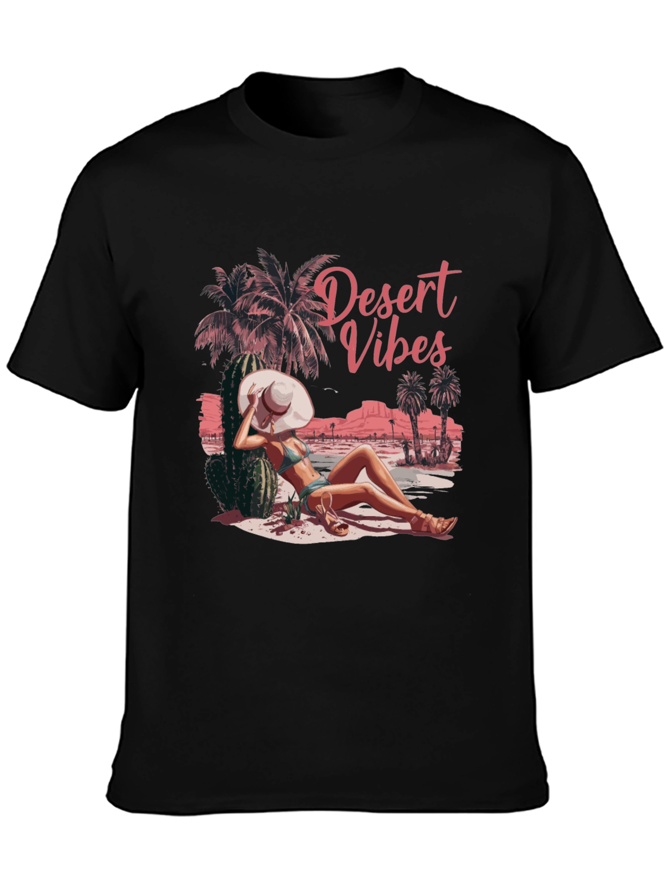 Black Desert Vibes Graphic T-Shirt, Relaxed Fit view 3