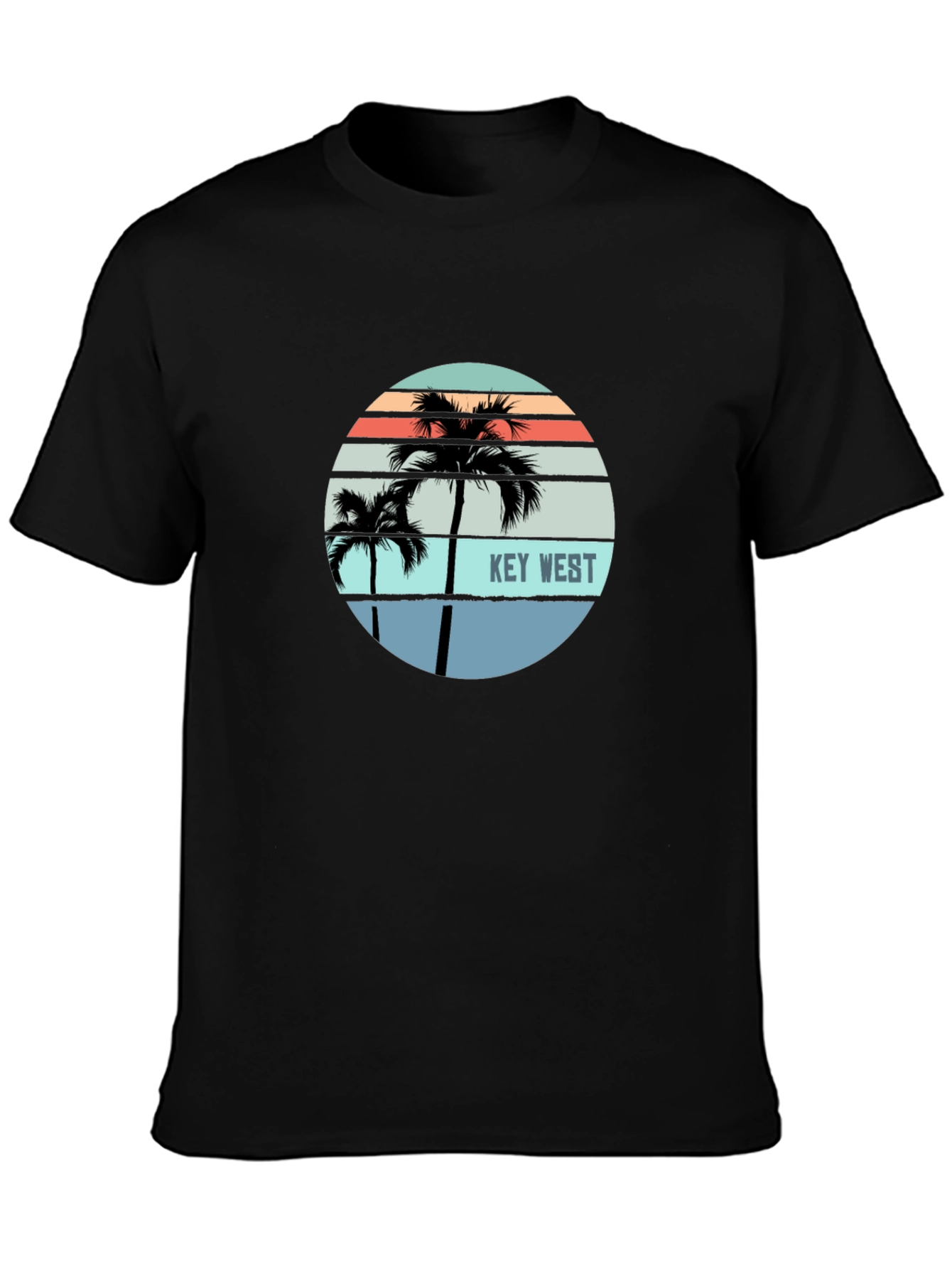 Black Key West Palm Tree Graphic Tee - Island Style view 3