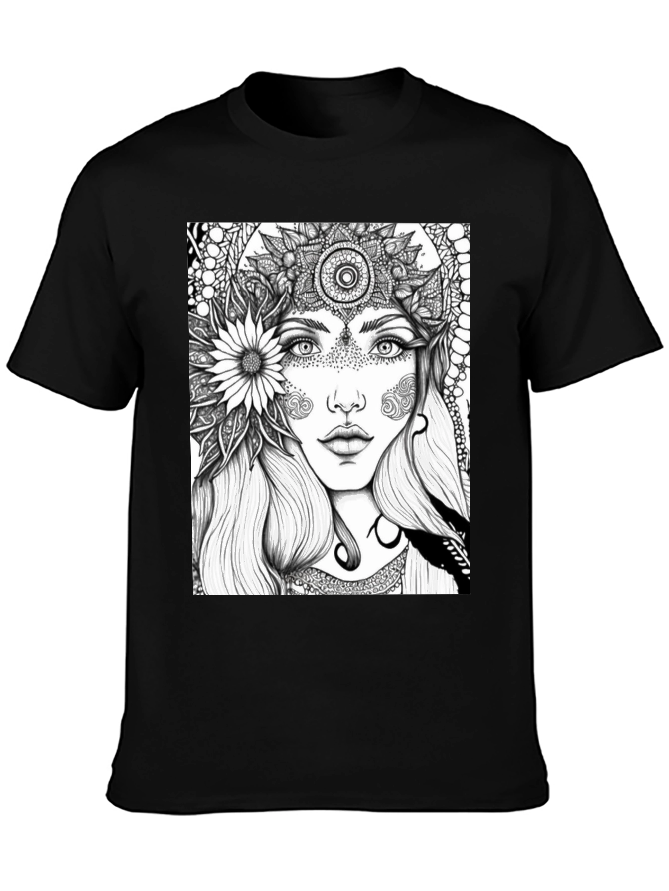Black Mystic Woman Graphic Tee - Black view 3
