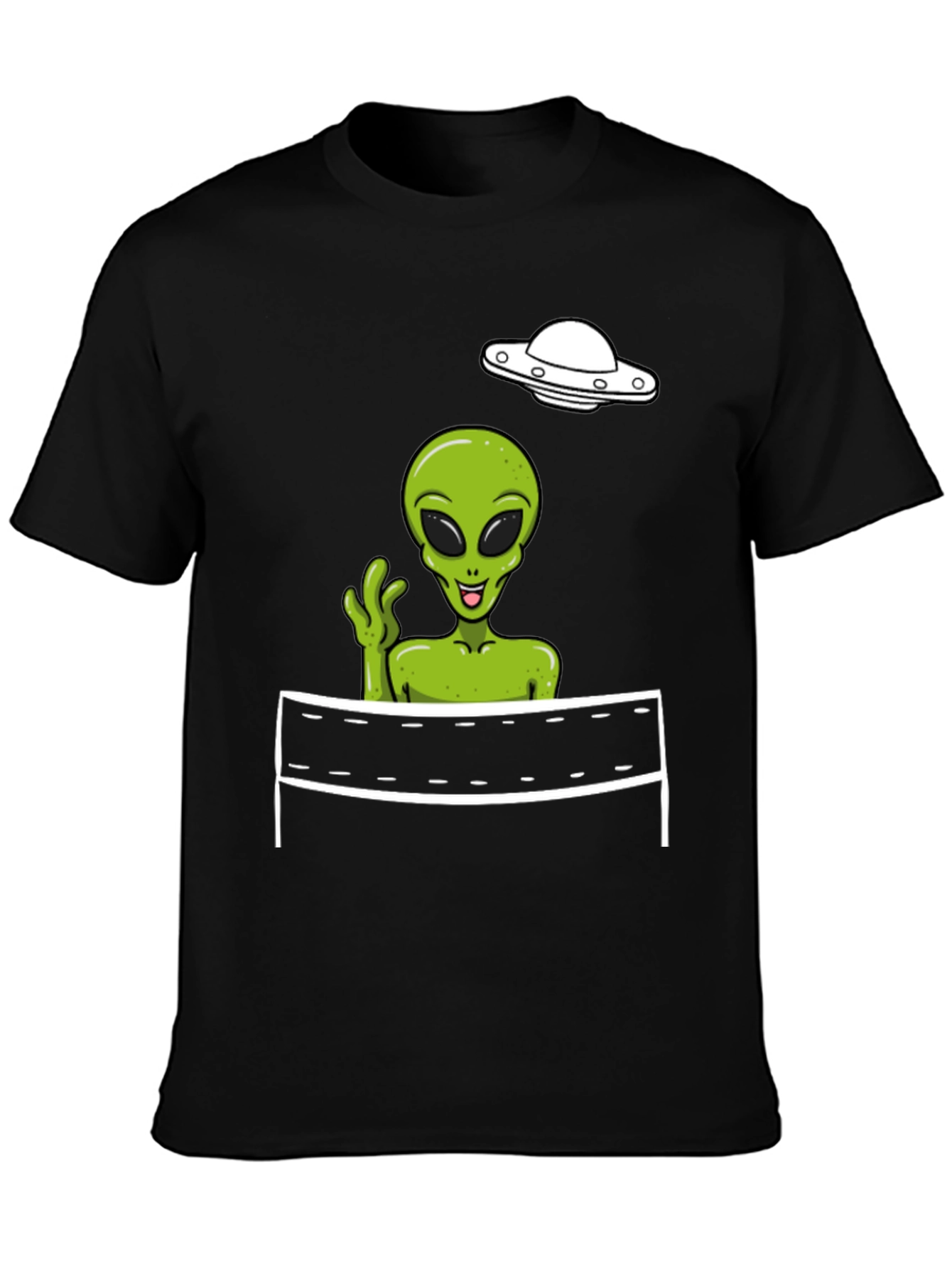 Black Alien Volleyball Graphic Tee view 3