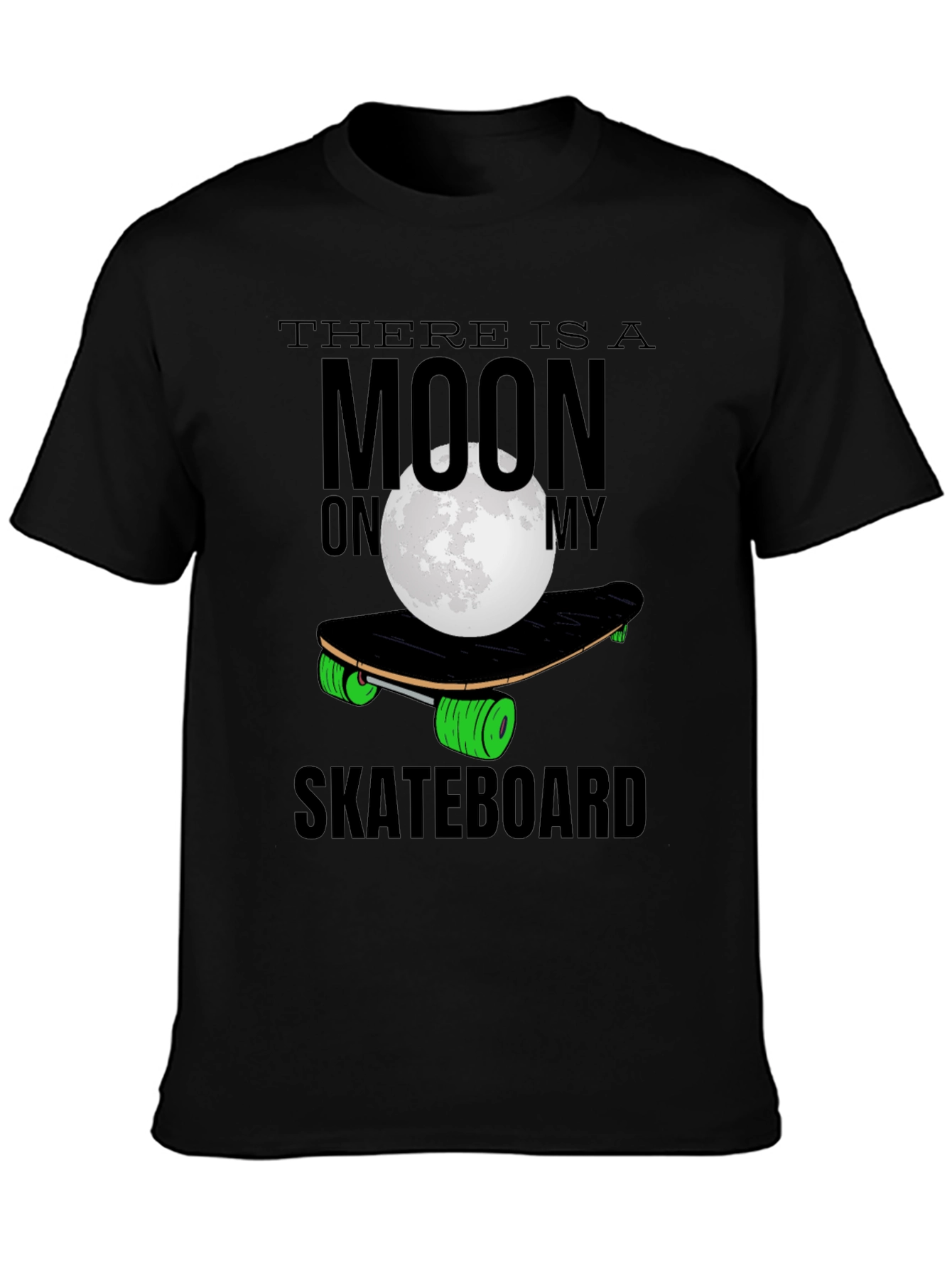 Black Moon Skateboard T-Shirt - Unique Graphic Tee view 3