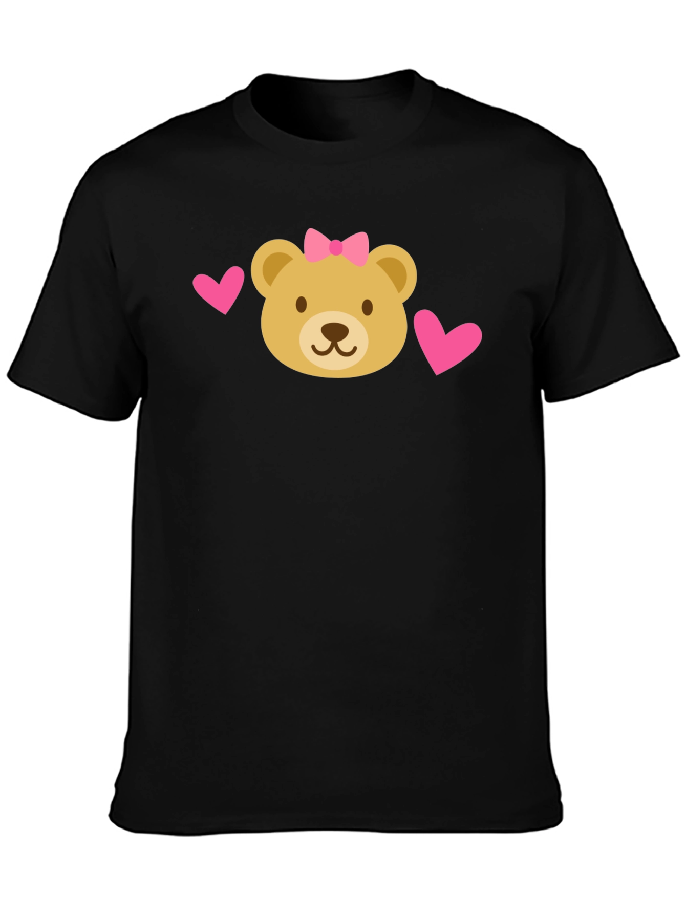 Black Cute Bear Heart T-Shirt view 3