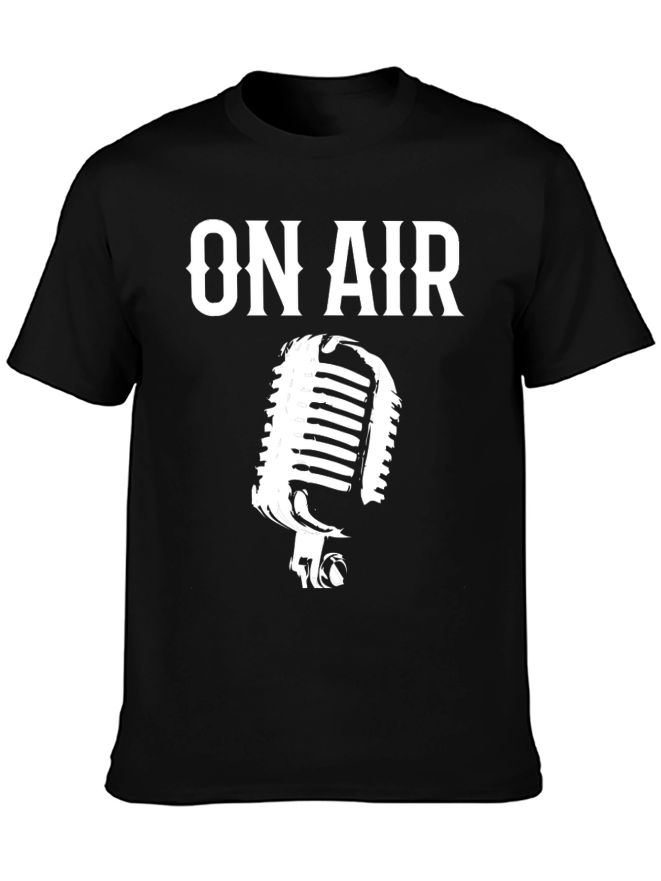 Black On Air Graphic Tee - Vintage Microphone Design view 3