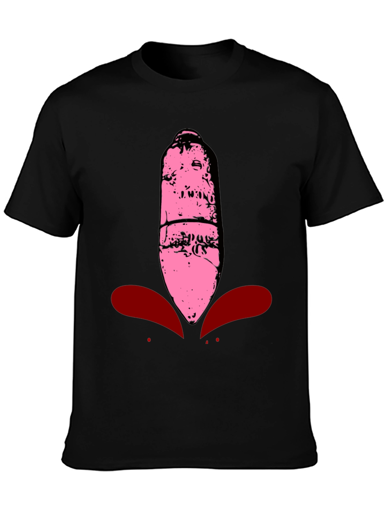 Black Pink Alien Head Graphic Tee - Men's Black T-Shirt view 3
