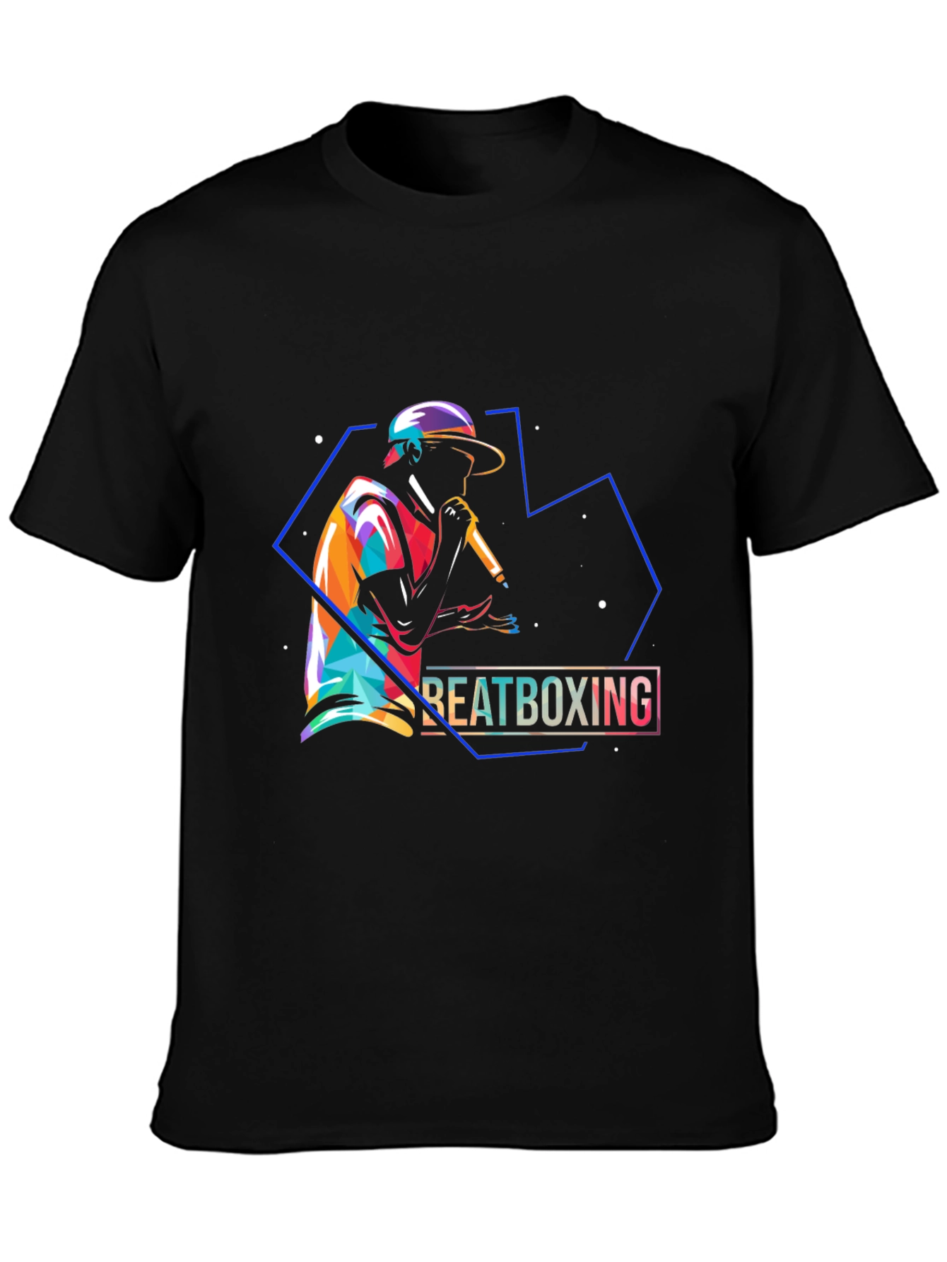 Black Beatboxing T-Shirt - Vibrant Music Graphic Tee view 3