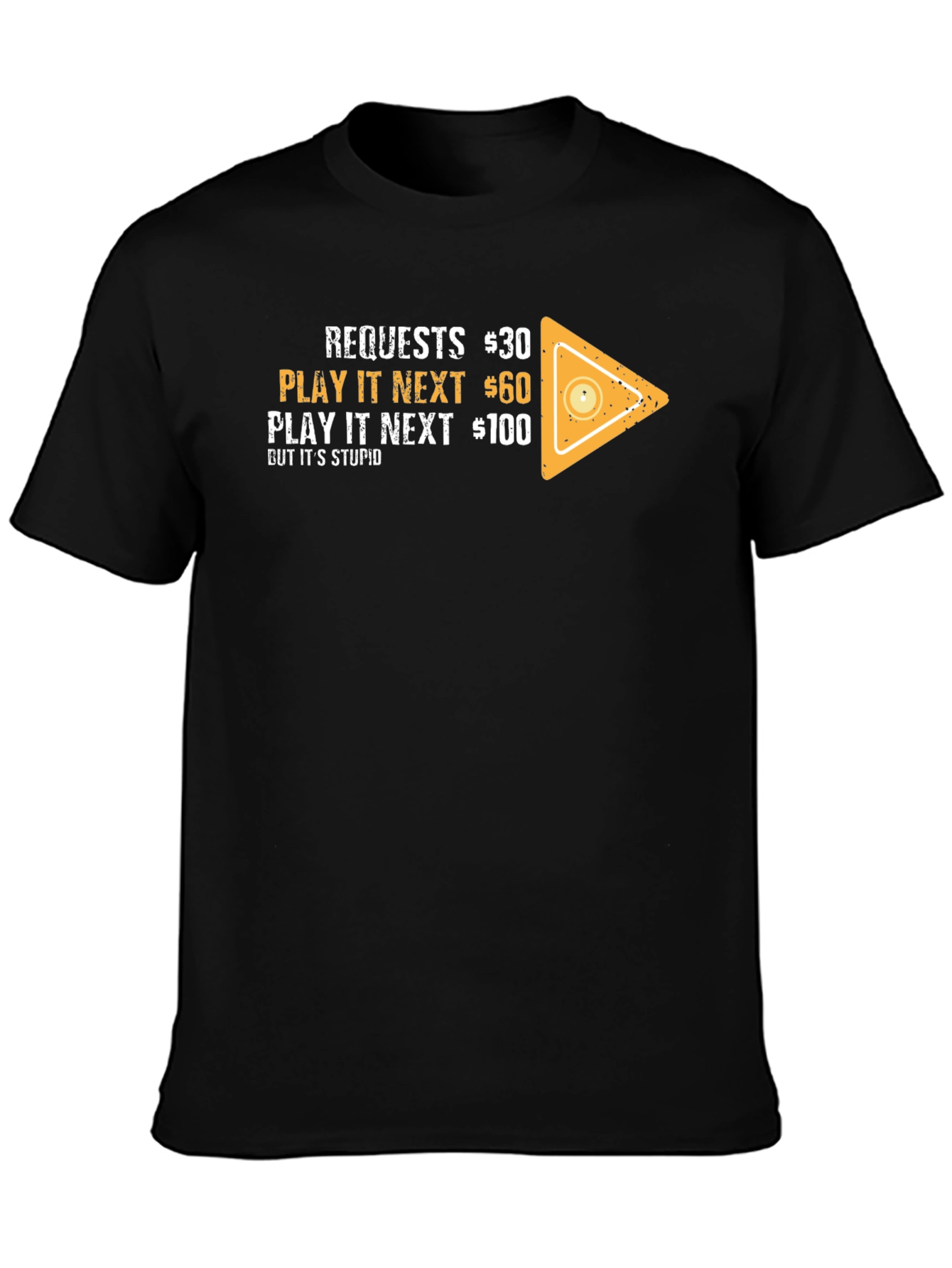Black Requests Play It Next Tee - Unique Design view 3