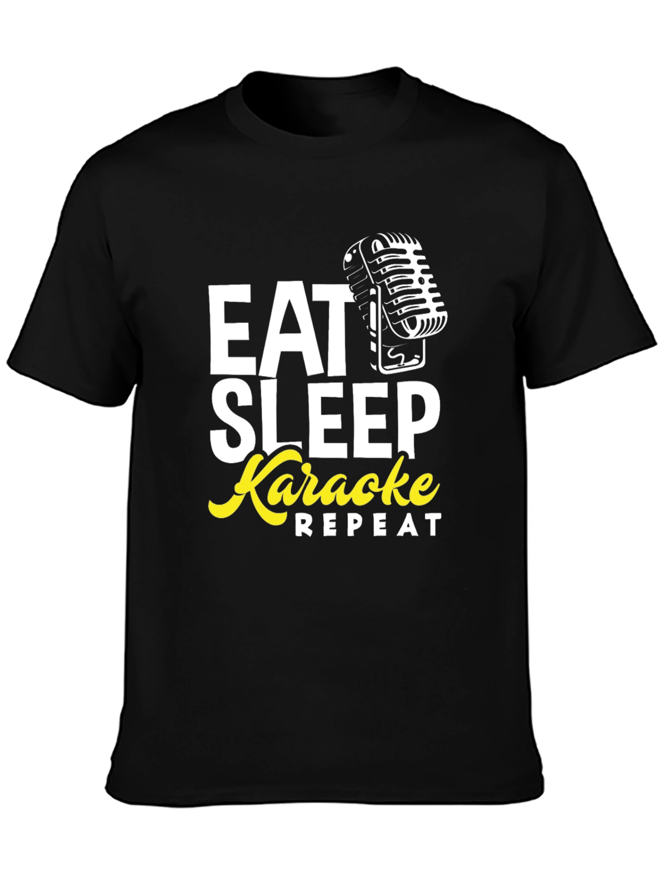 Black Eat Sleep Karaoke Repeat Graphic Tee view 3