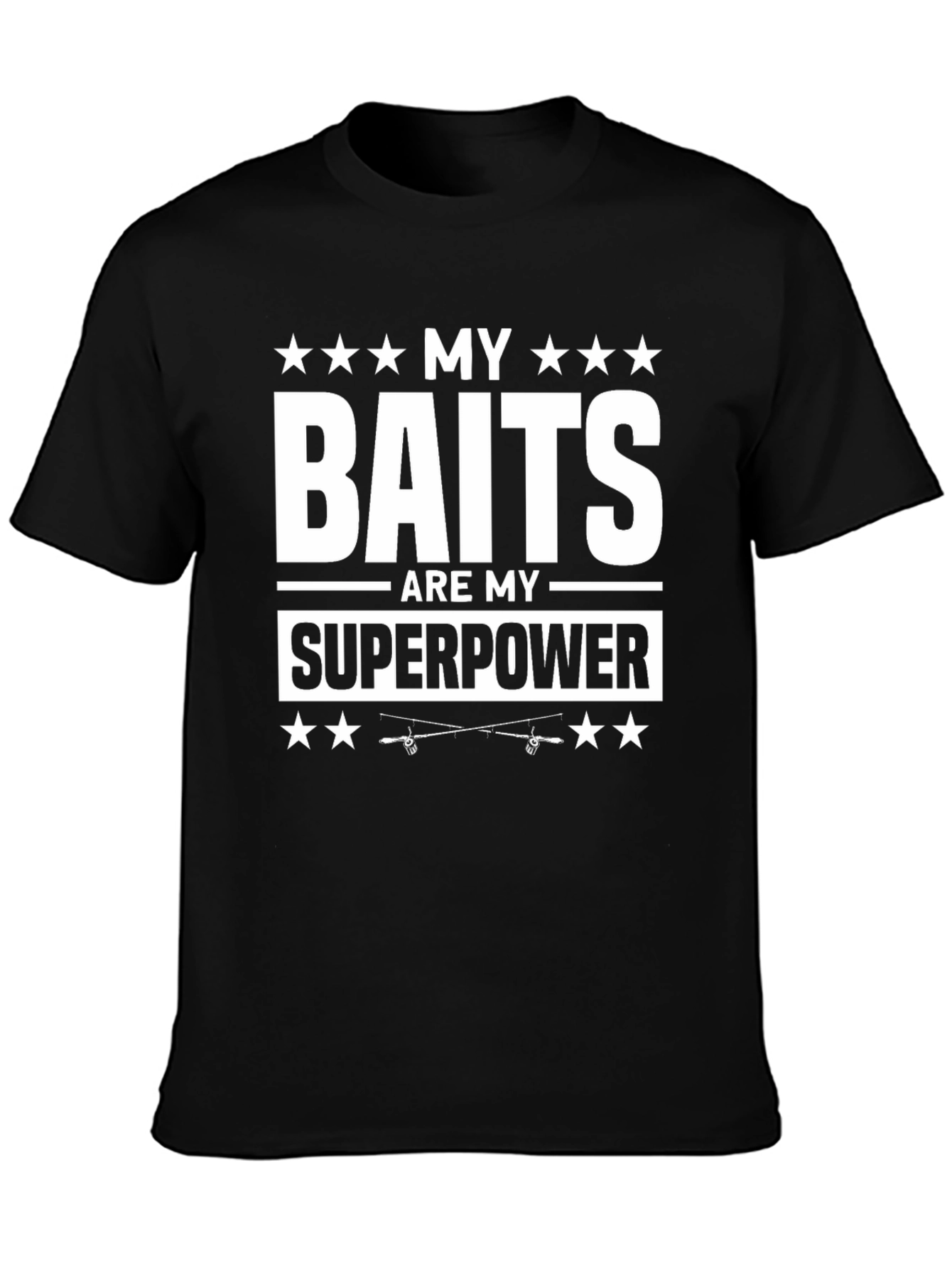 Black My Baits Are My Superpower Graphic Tee view 3
