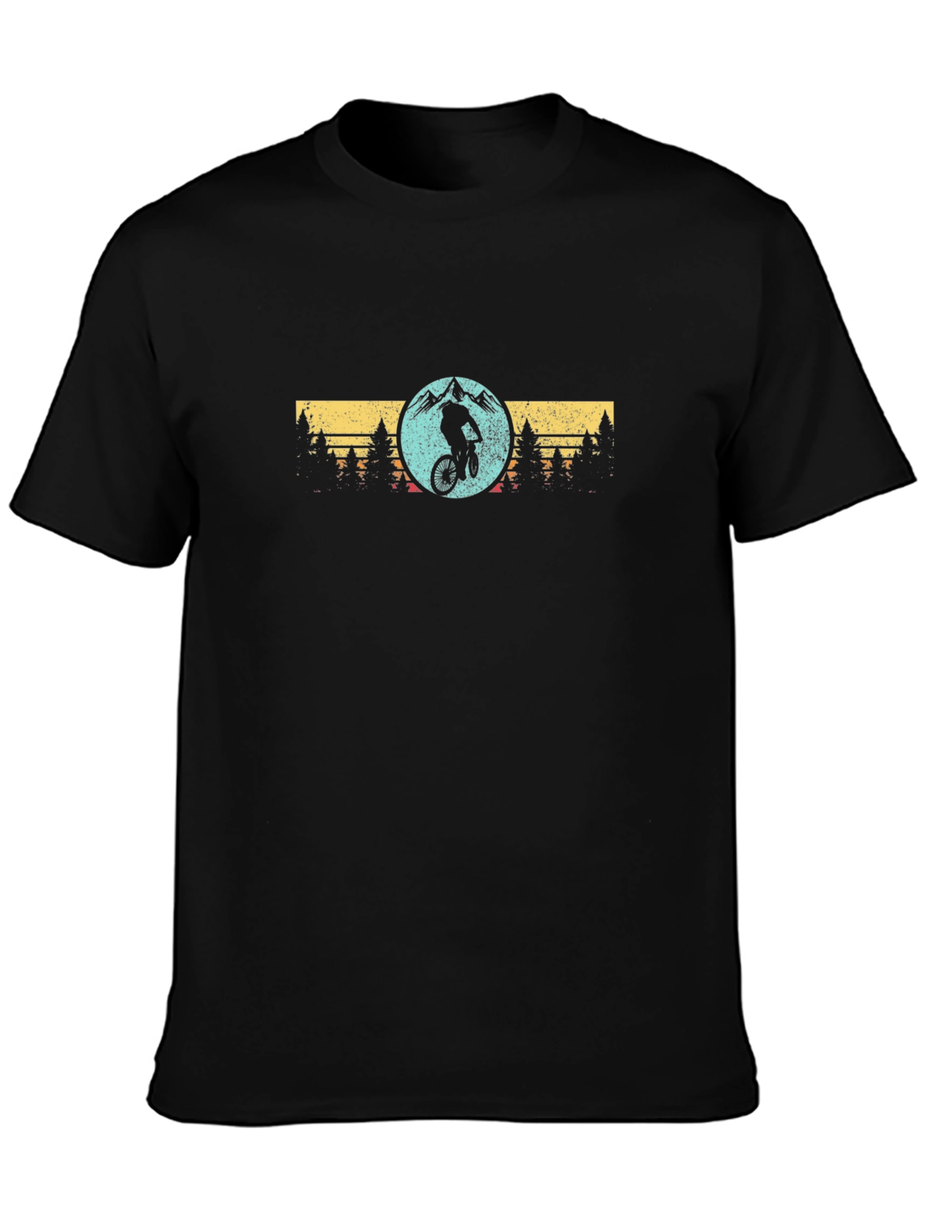 Black Mountain Biker Retro Graphic Tee view 3