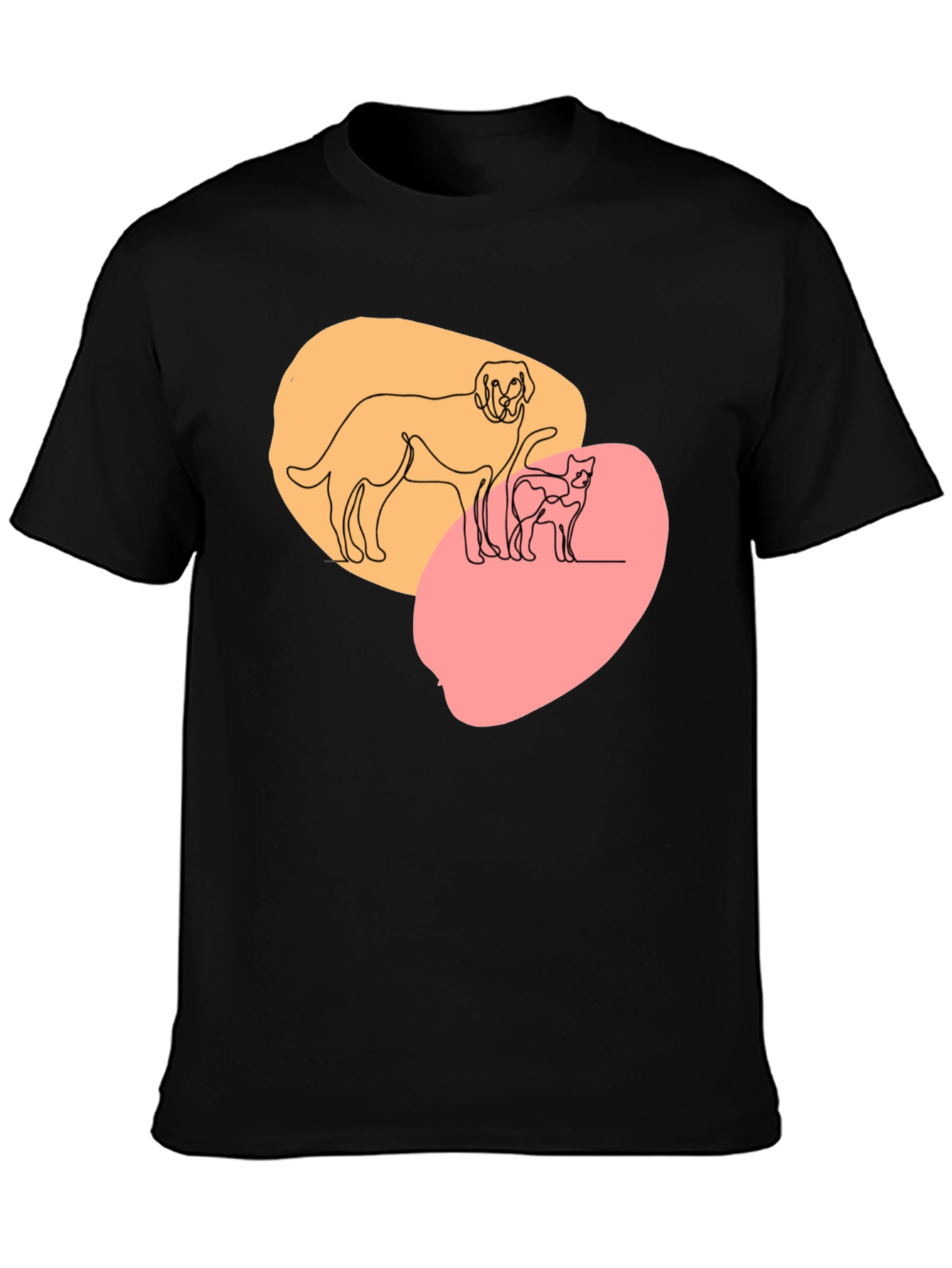 Black Dog and Cat Graphic Tee view 3
