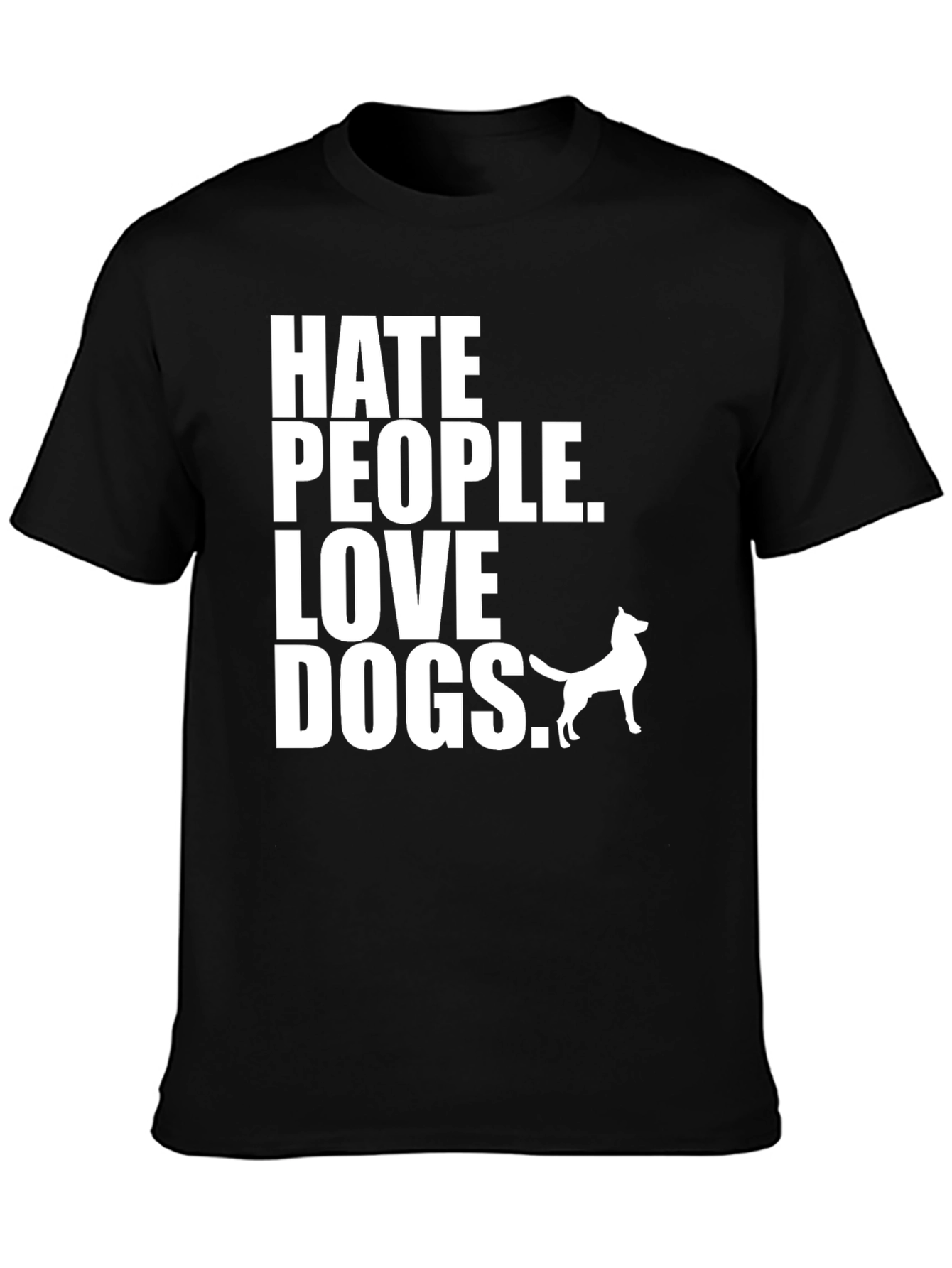 Black Hate People Love Dogs Graphic Tee view 3