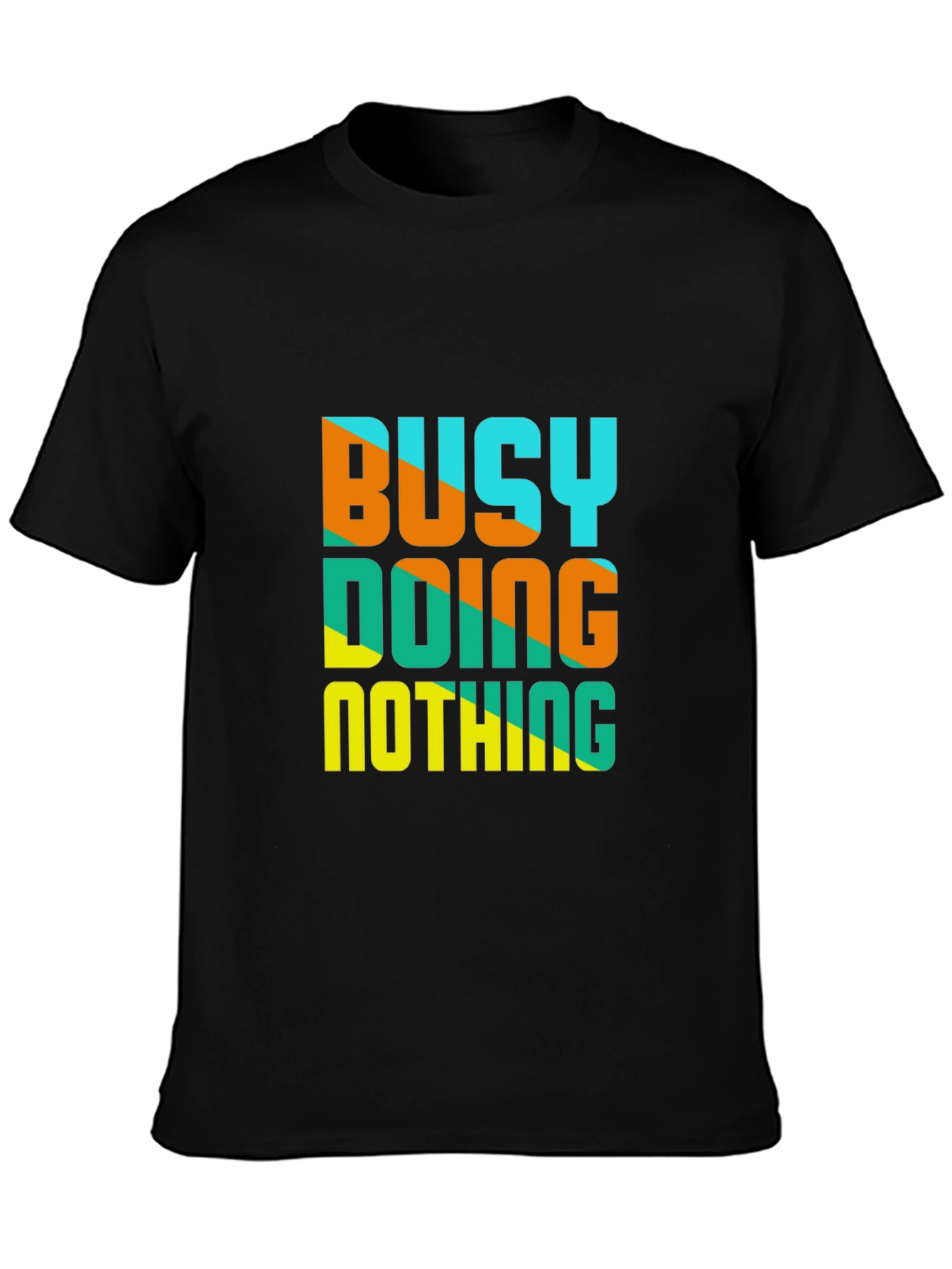 Black Busy Doing Nothing Graphic Tee - Casual Black T-Shirt view 3