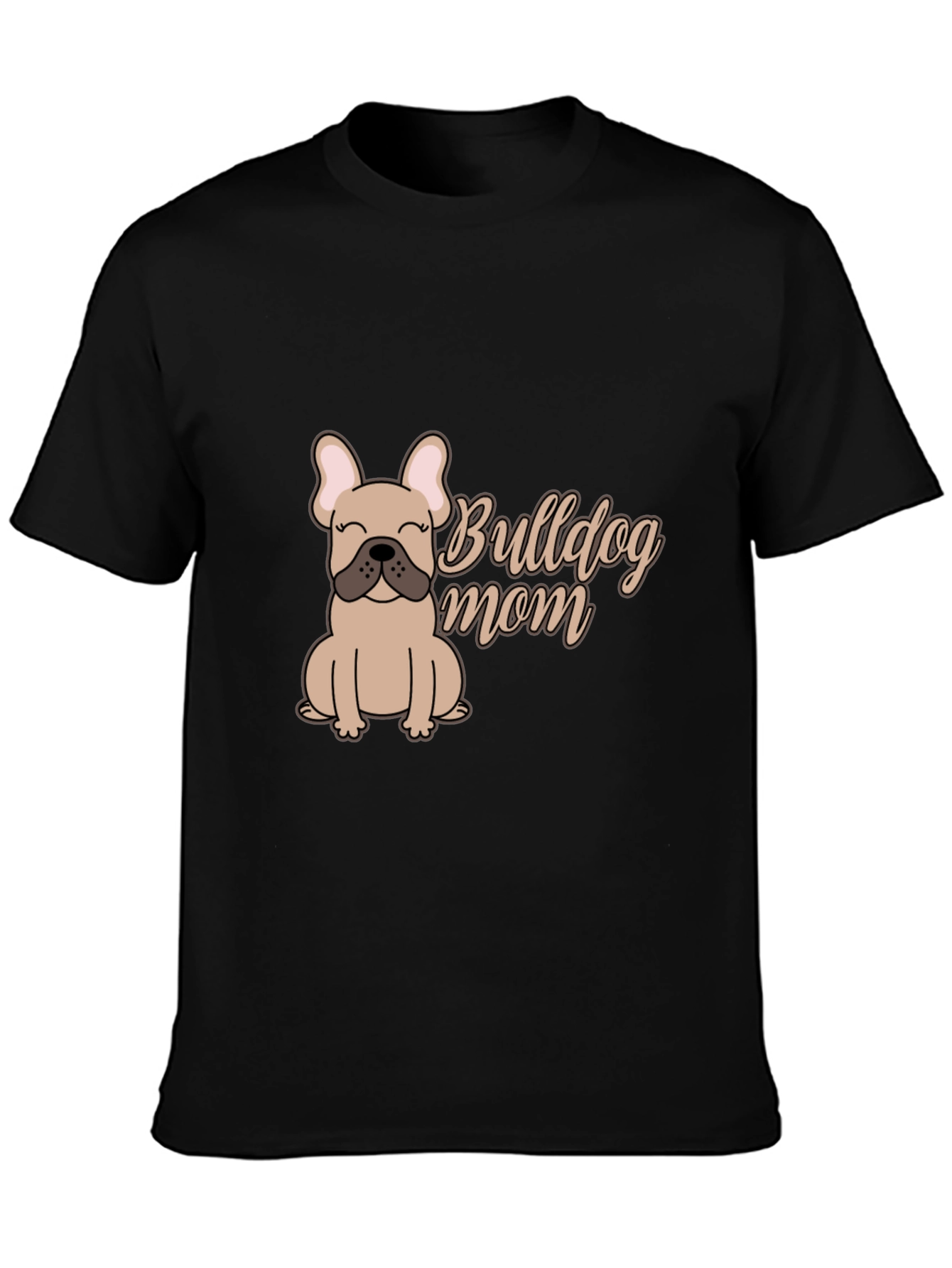 Black Bulldog Mom Graphic Tee - Soft Cotton Blend view 3