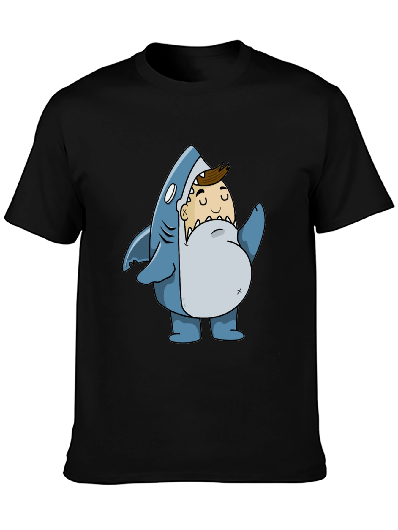 Black Shark Attack T-Shirt - Novelty Graphic Tee view 3