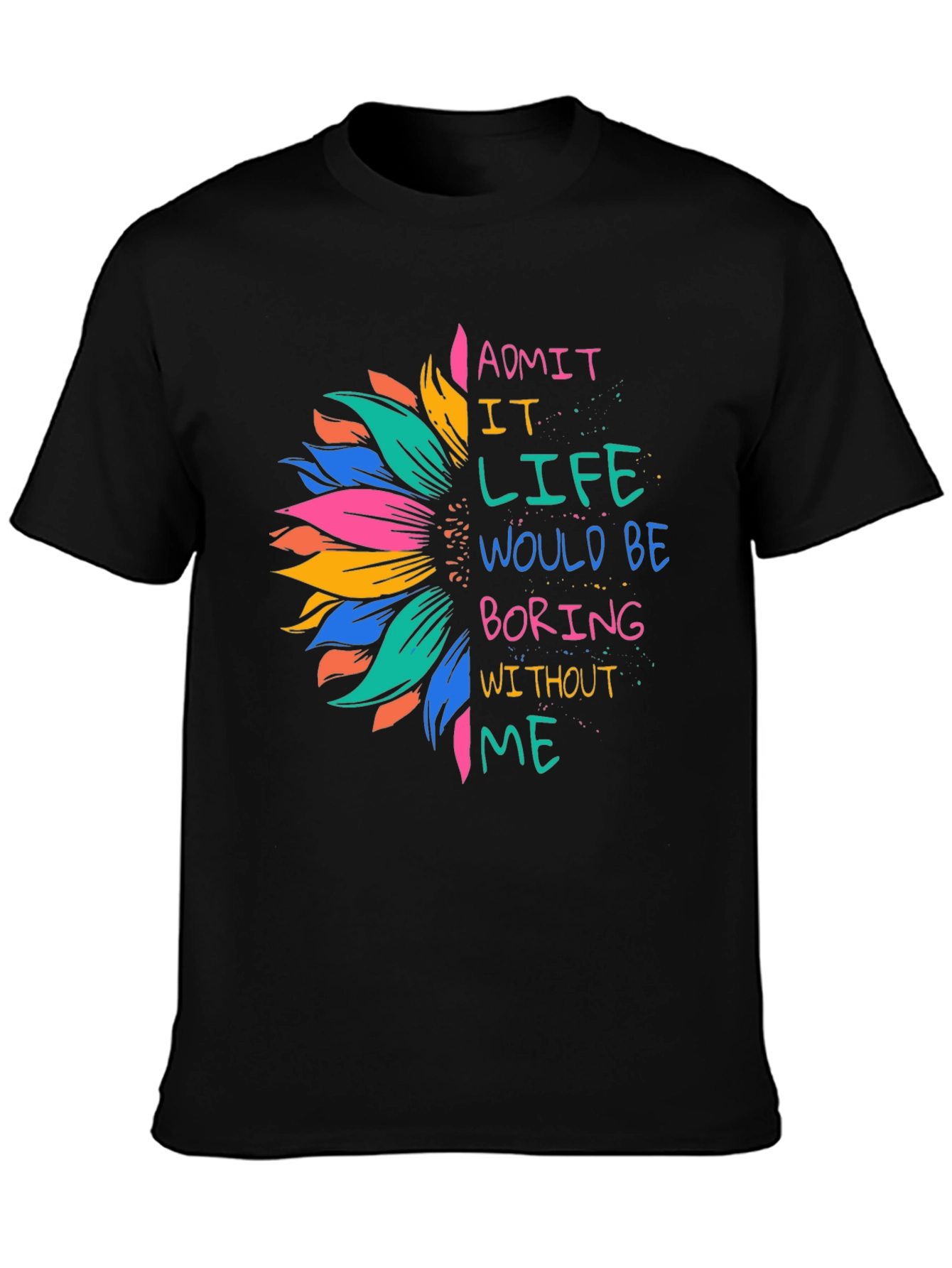 Black Sunflower Graphic Tee - Admit It Life Would Be Boring view 3